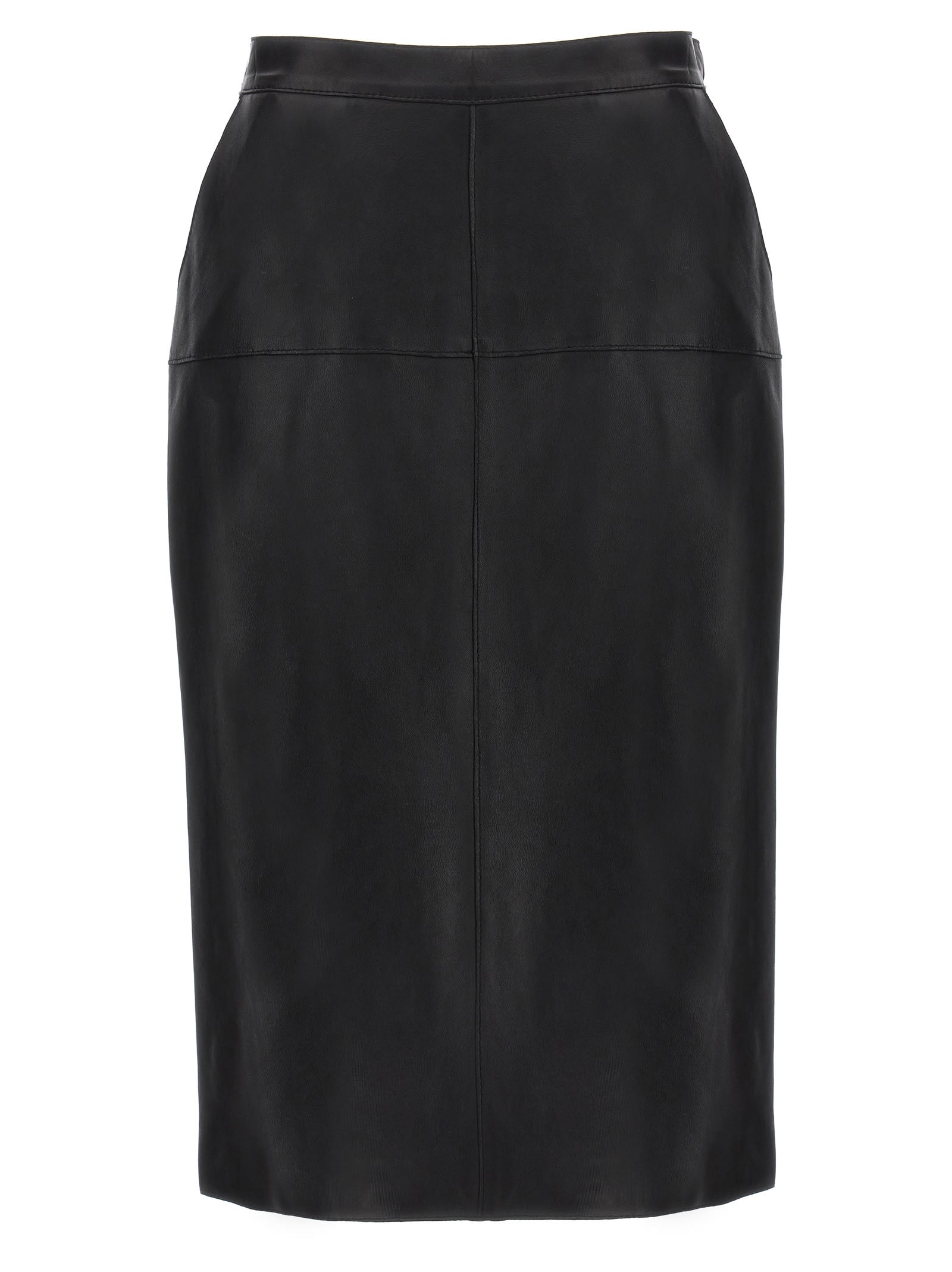 Shop P.a.r.o.s.h Leather Skirt In Black