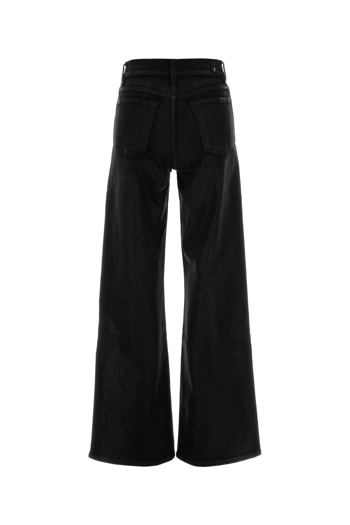 7 For All Mankind Black Stretch Denim Jeans In Black