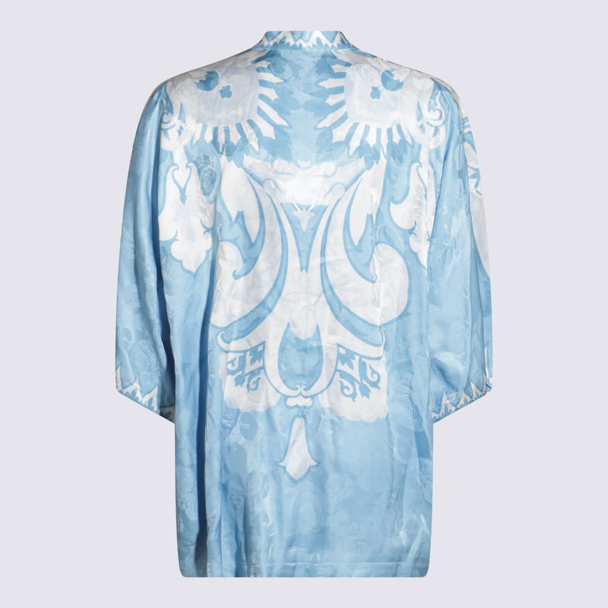 Etro Paisley Print Casual Kimono Top In Clear Blue