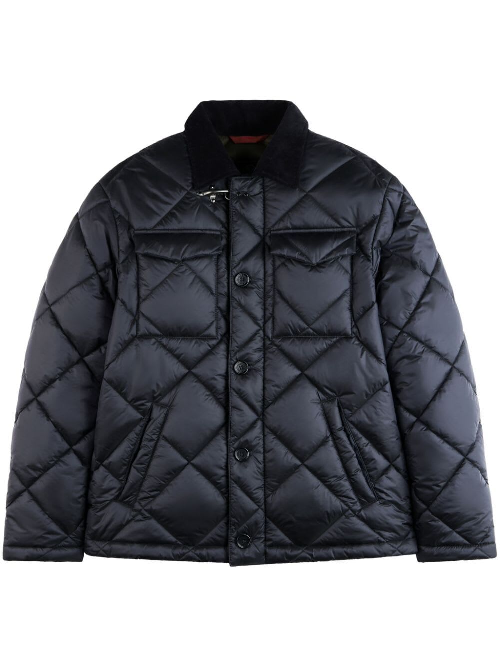 Shop Fay Padded Jacket In Navy Dark Green