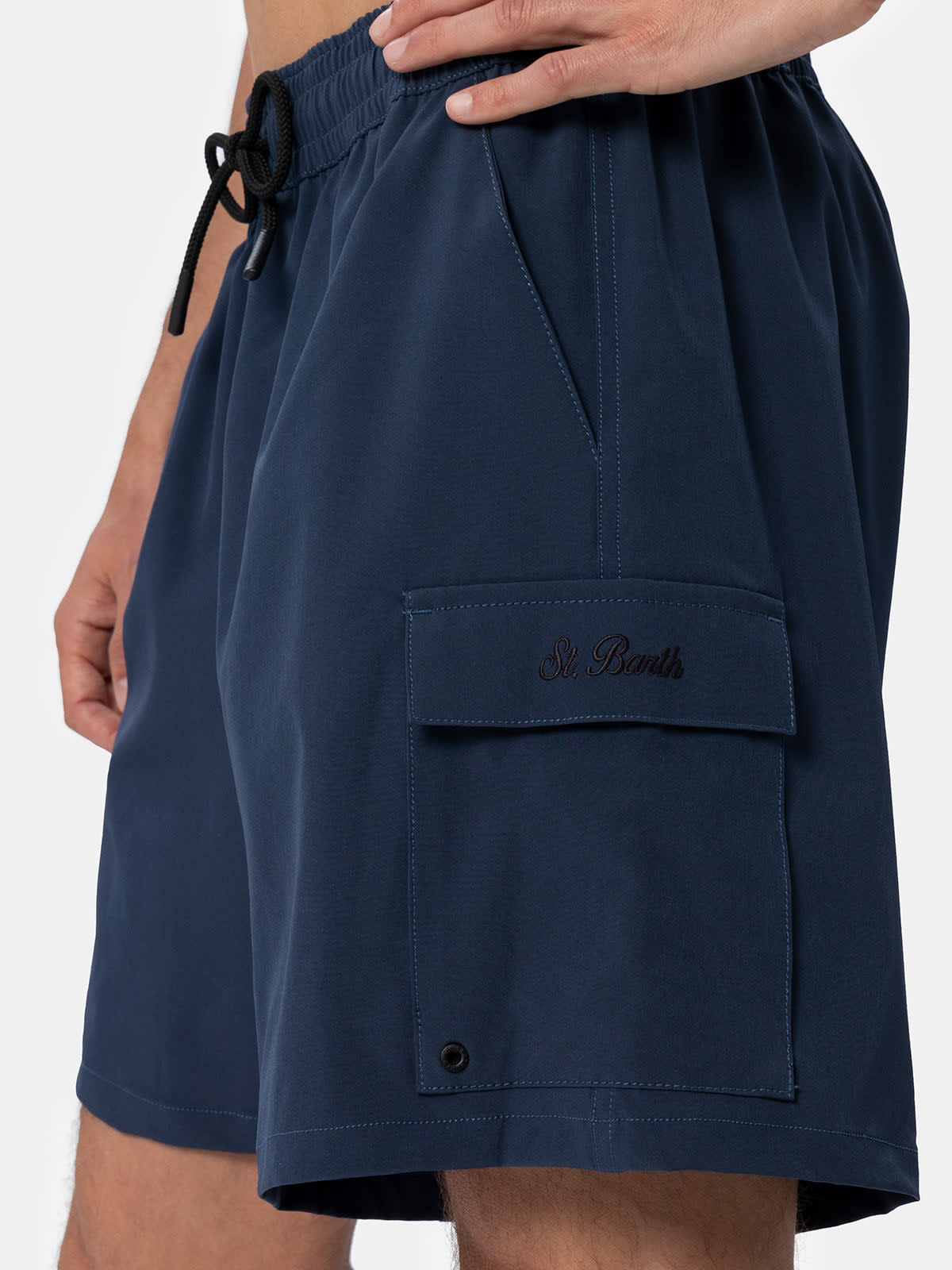 Mc2 Saint Barth Man Blue Comfort Swim Shorts In Blue