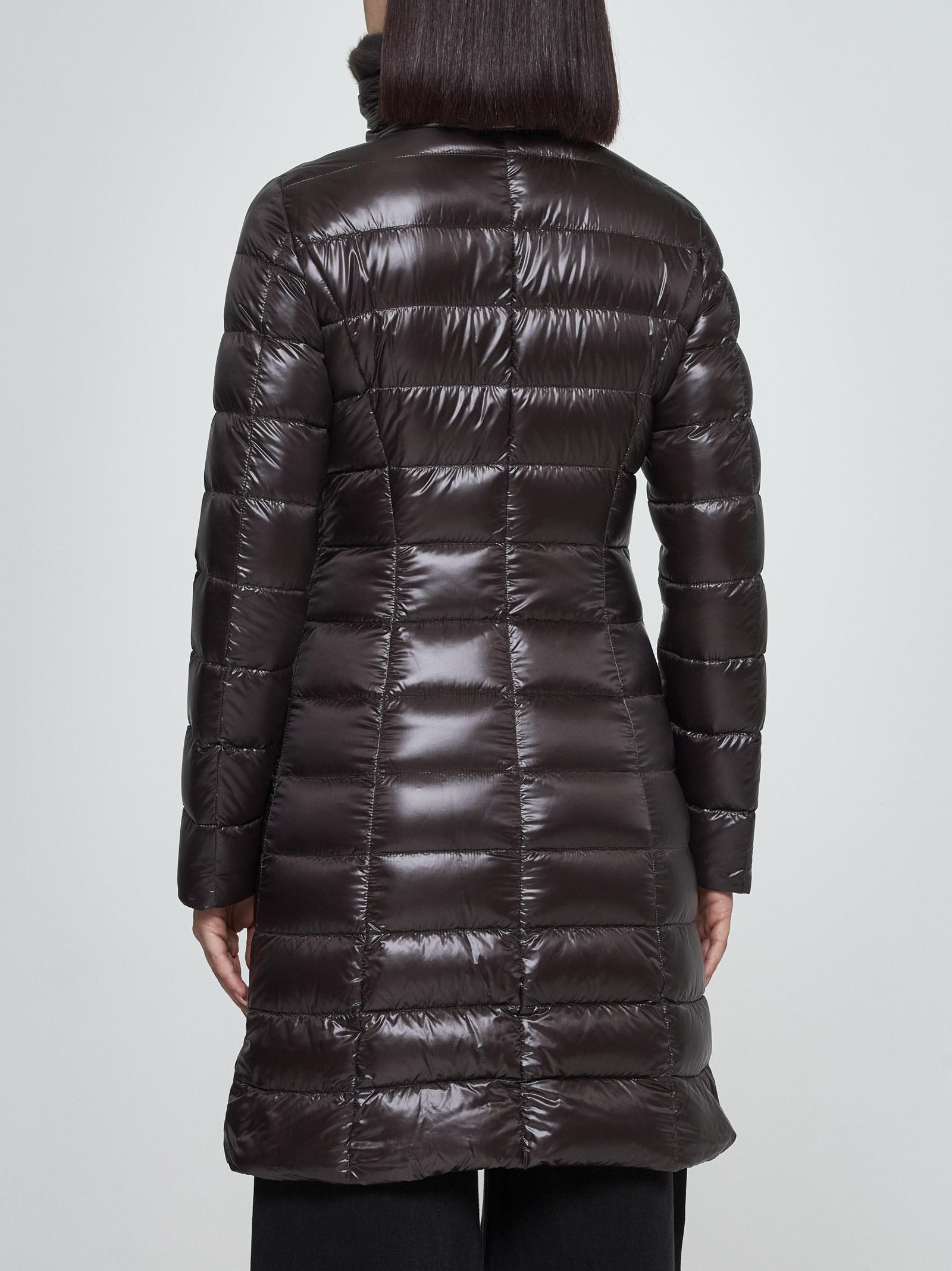 Shop Herno Elisa Quilted Nylon Down Jacket In Brown