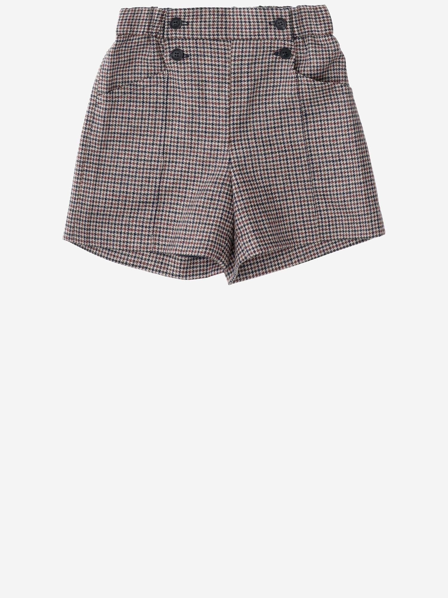 Bonpoint Wool Blend Short Pants In Dove Grey