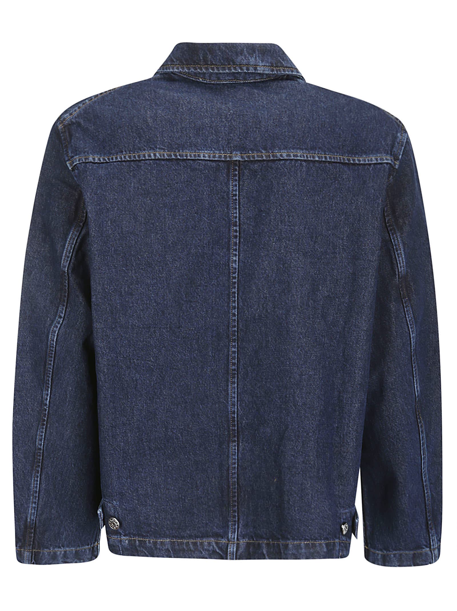 Shop Sunflower Worker Jacket In Rinse Blue