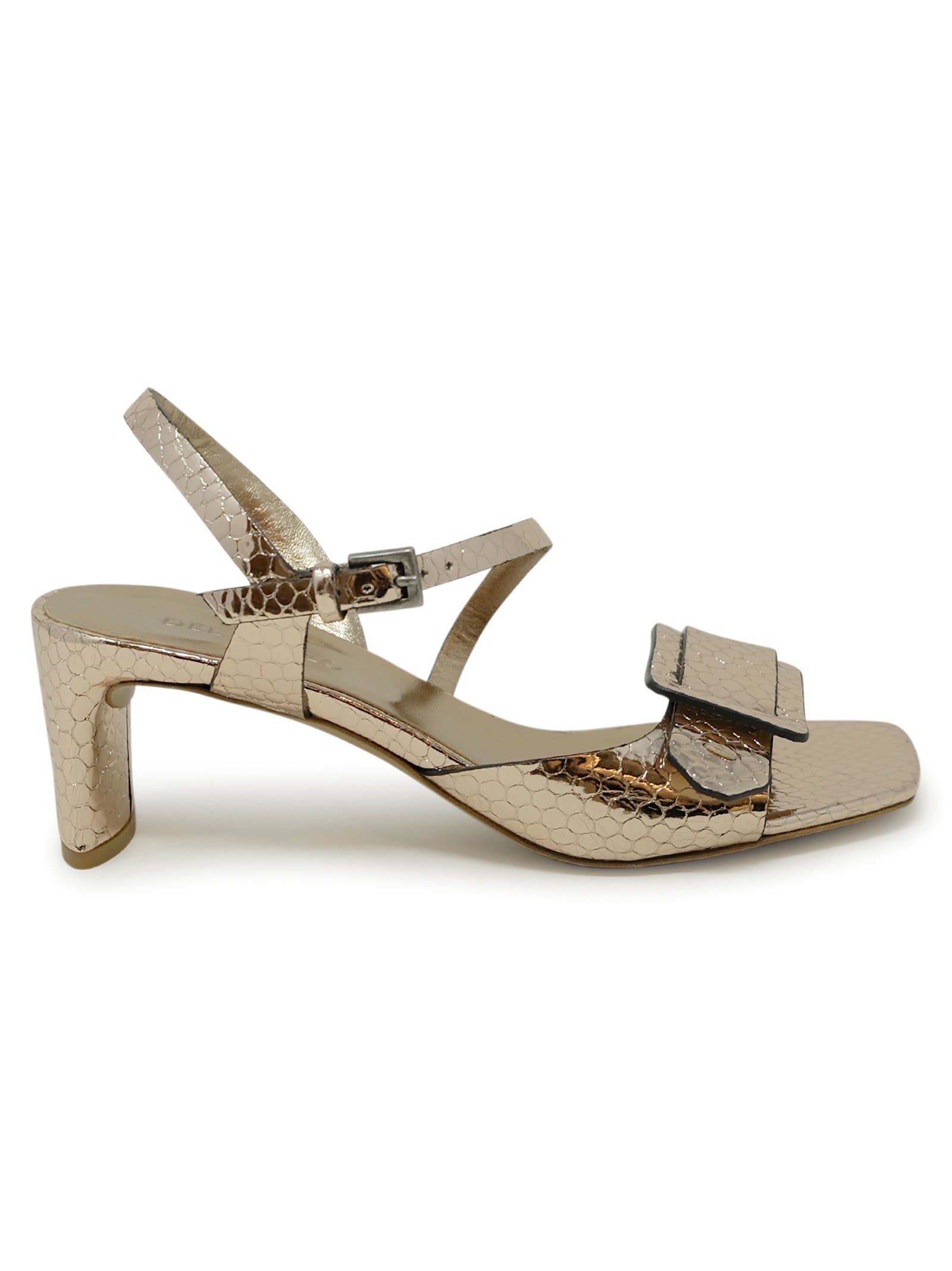 Del Carlo Dressing Gownrto  Leather Sandals In Bronze