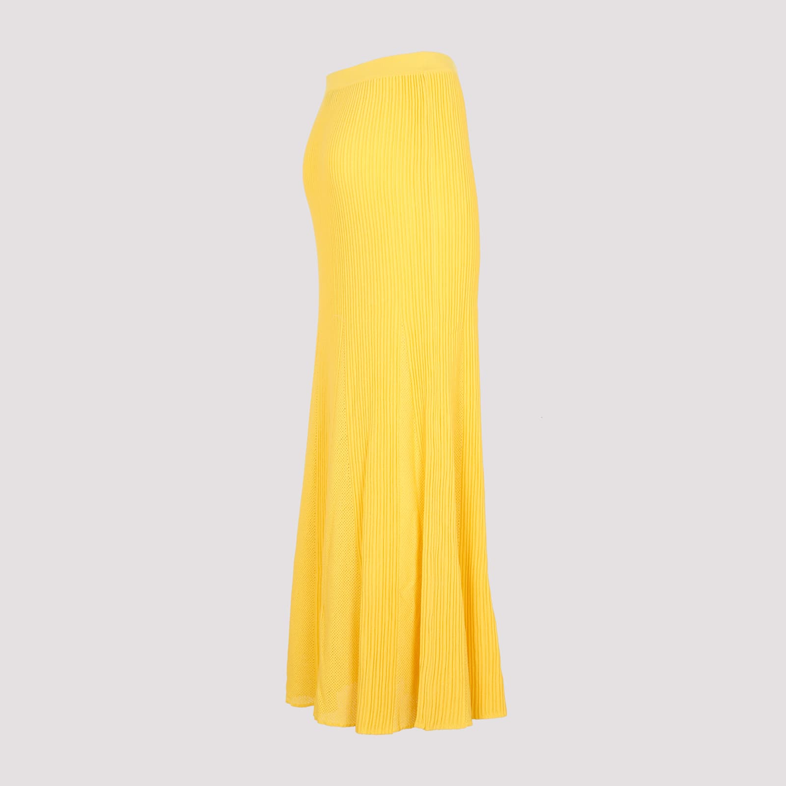 Gabriela Hearst Eula Pleated Midi Skirt In Cdy Cadmium Yellow