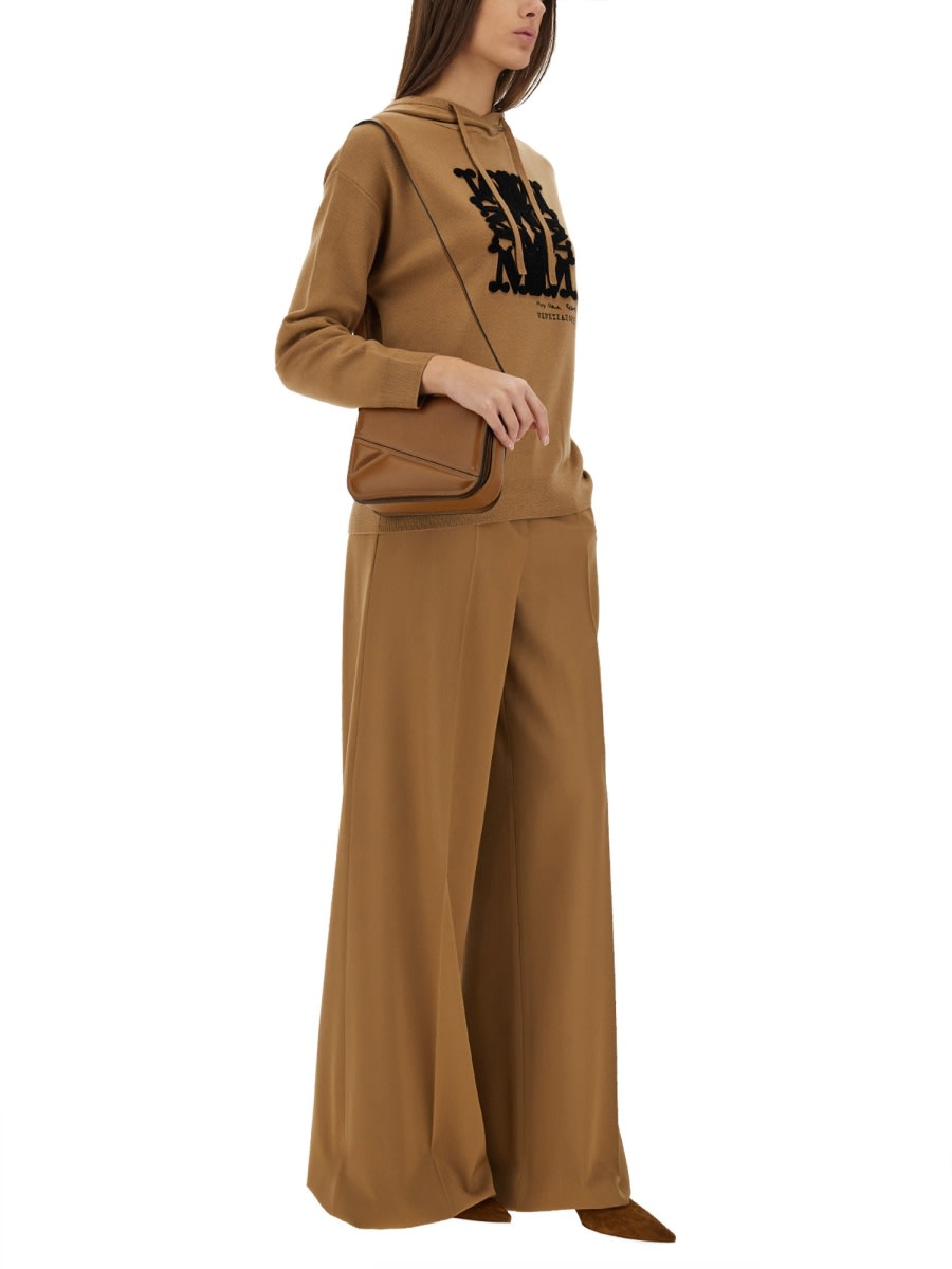 Max Mara Wool Yarn Sweatshirt In Brown