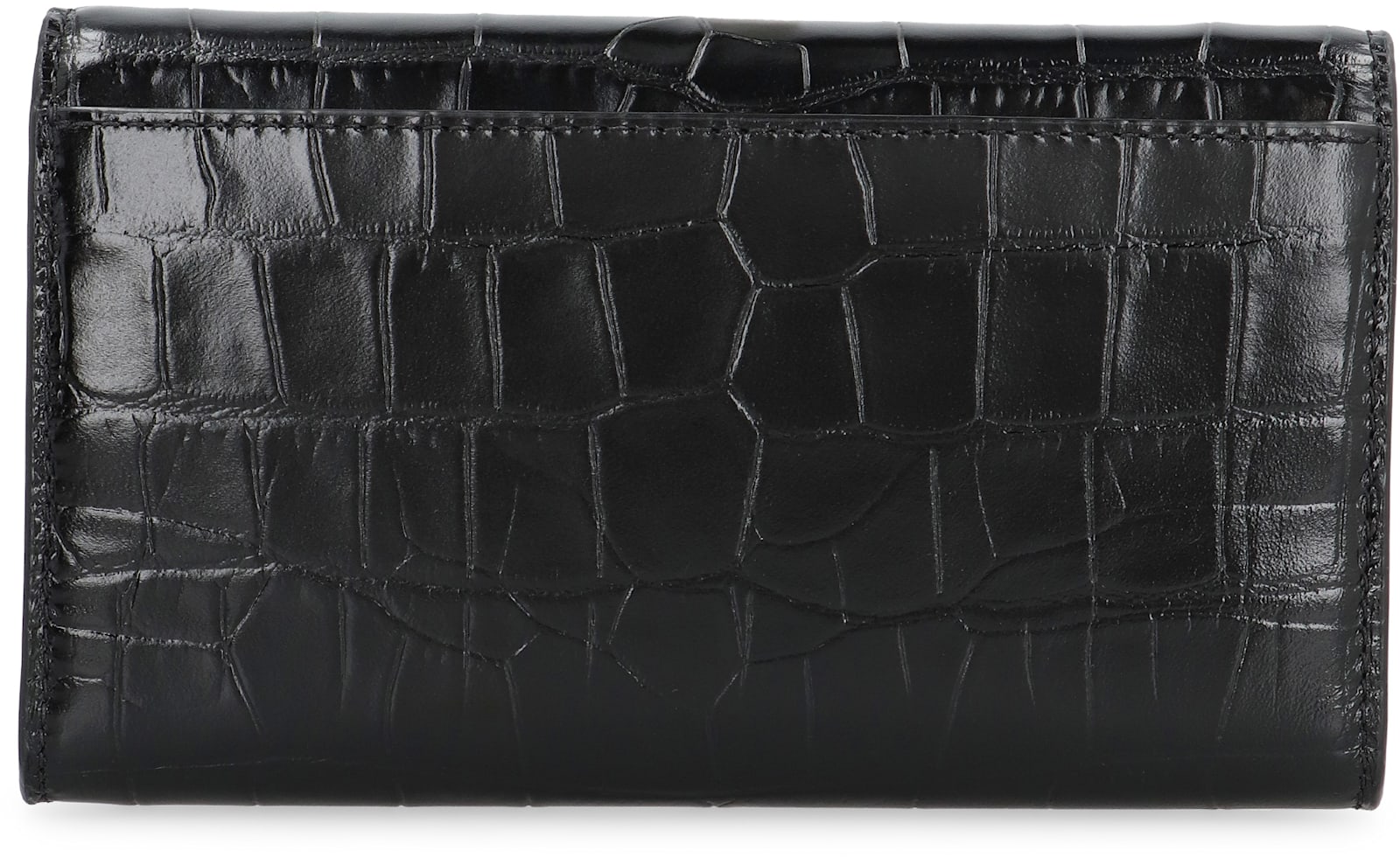 Shop Michael Michael Kors Tribeca Leather Wallet On Chain In Black