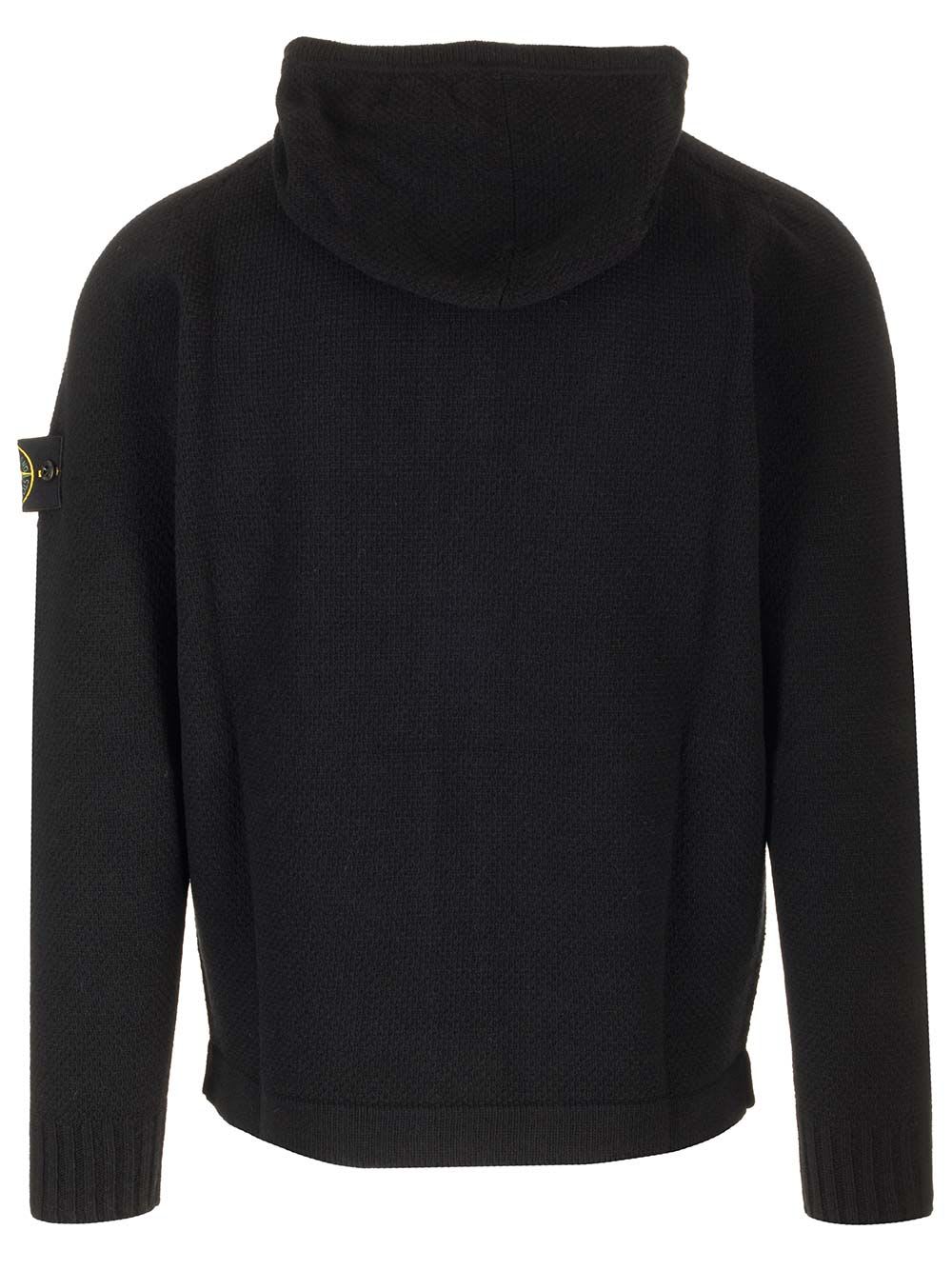 Shop Stone Island Zipped Cardigan In Black