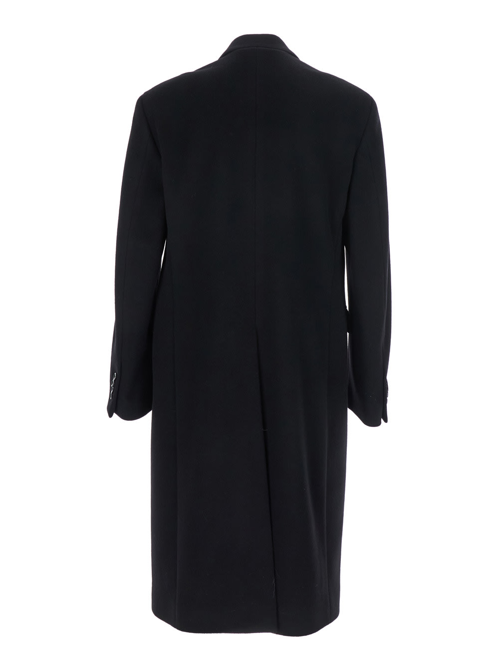 Lardini Double-breasted Virgin Wool Coat In Black