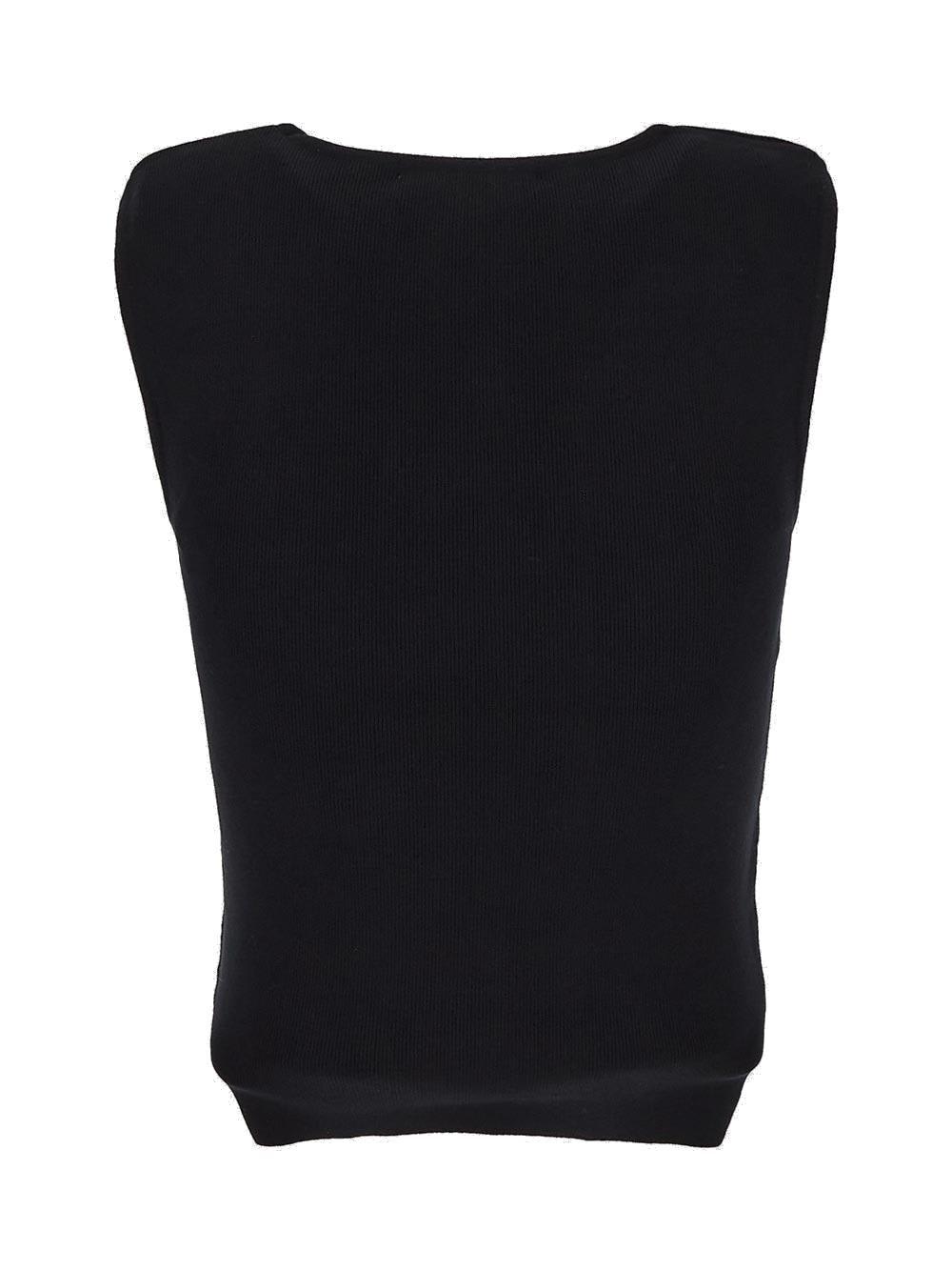 Shop Marine Serre Crescent Moon Embroidered Sleeveless Tank Top In Nero