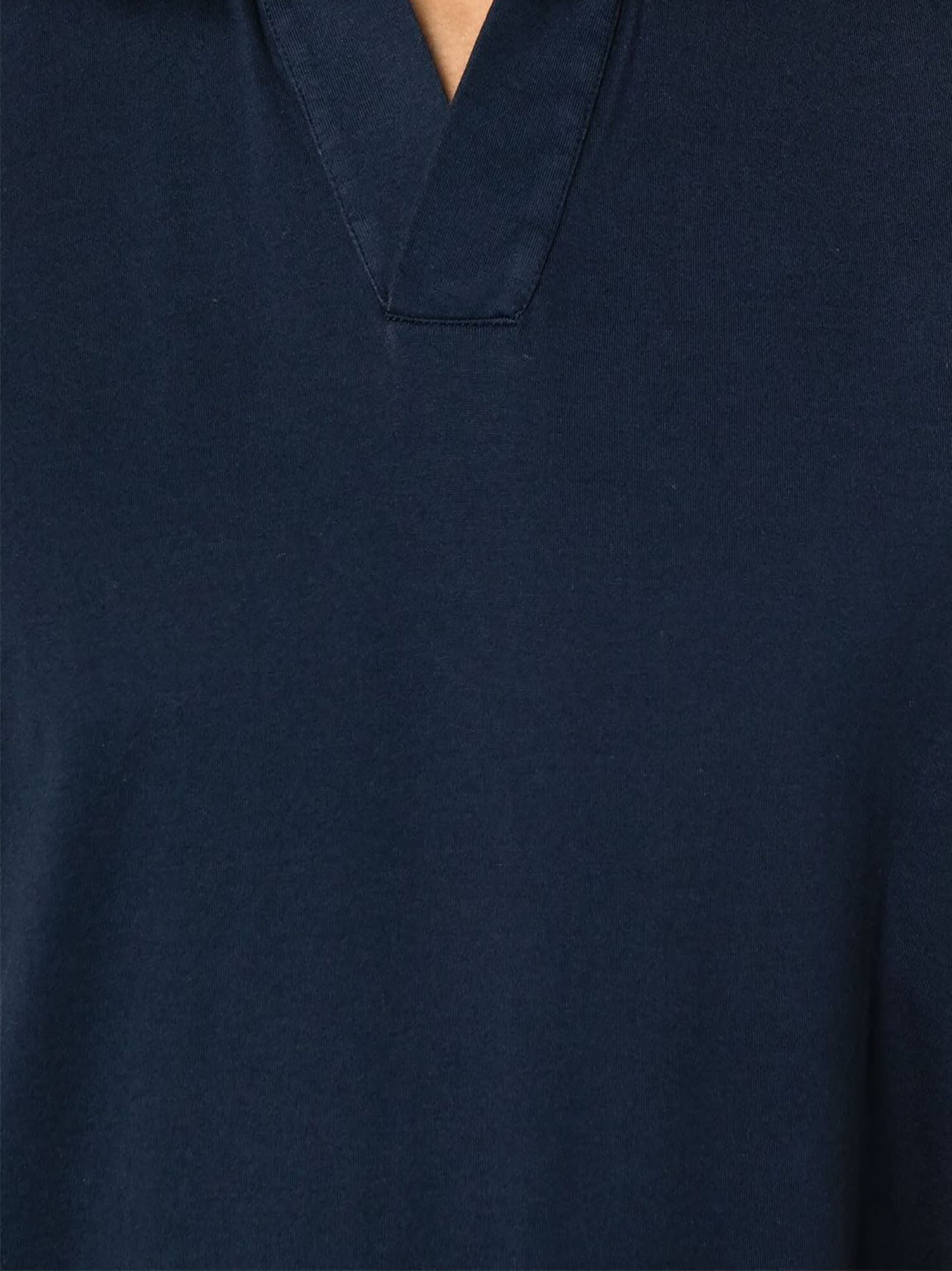 Shop Fedeli Blue Cotton Polo Shirt