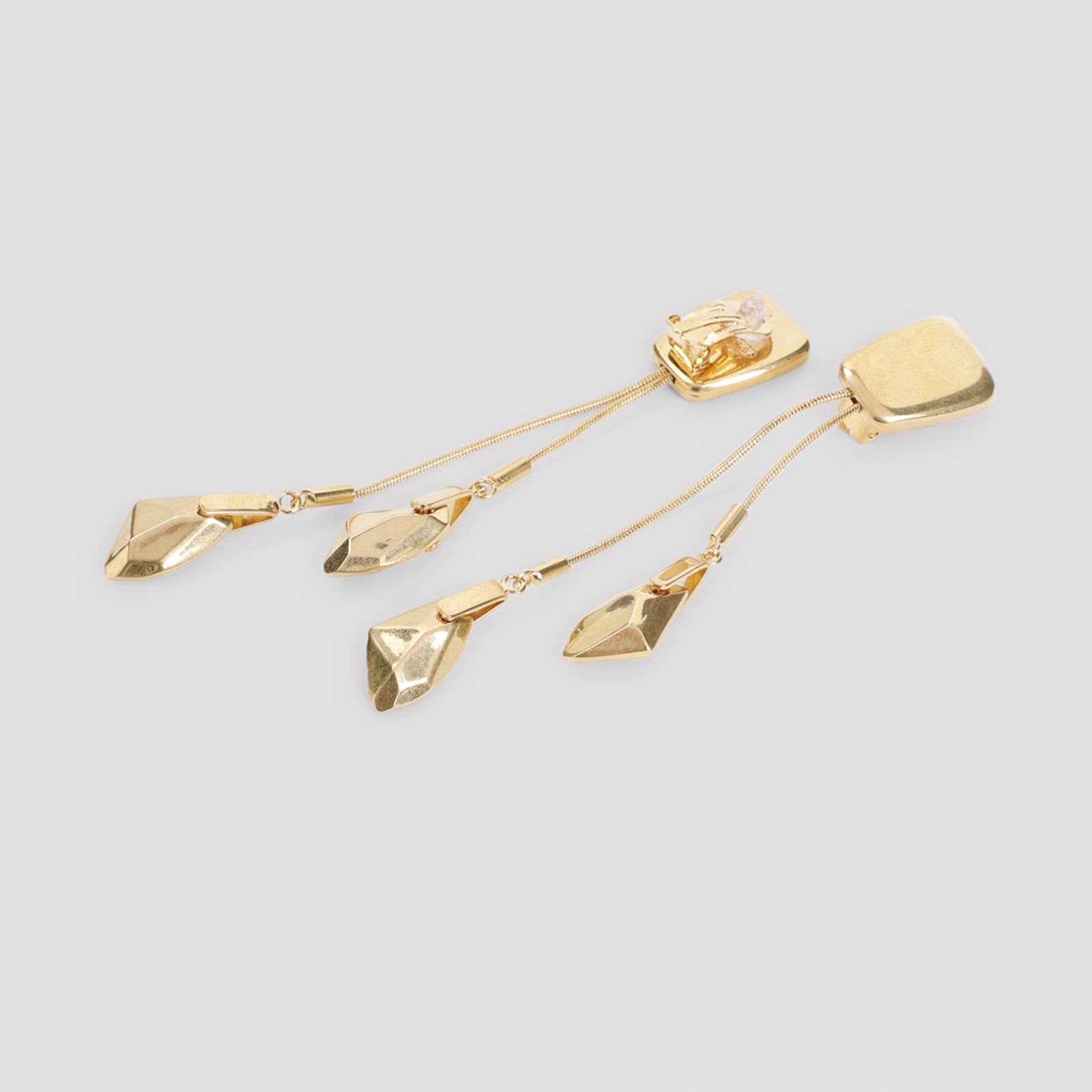 Shop Tom Ford Brass Earrings In Vintage Gold