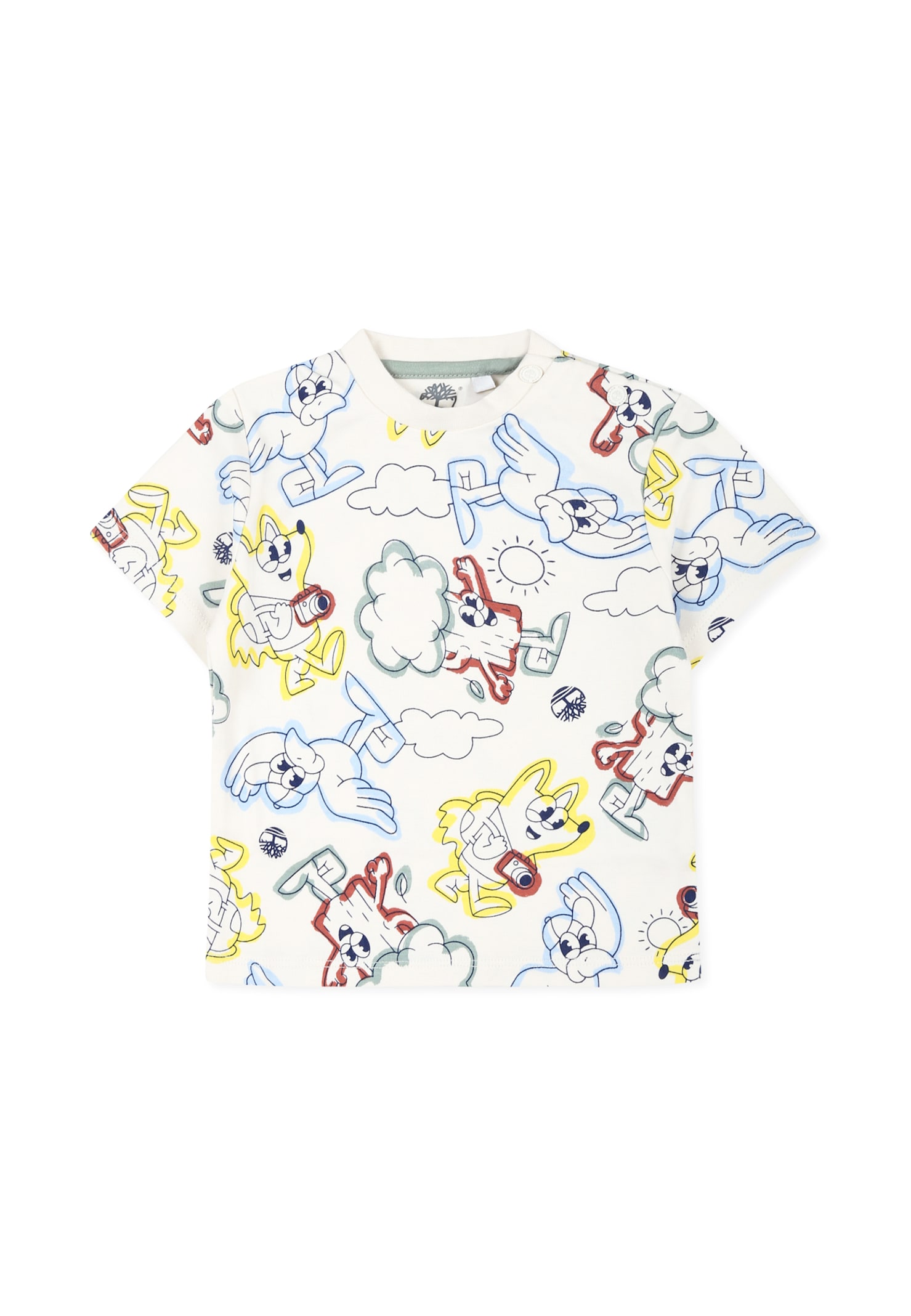 Timberland Ivory T-shirt For Baby Boy With Print In Ivory