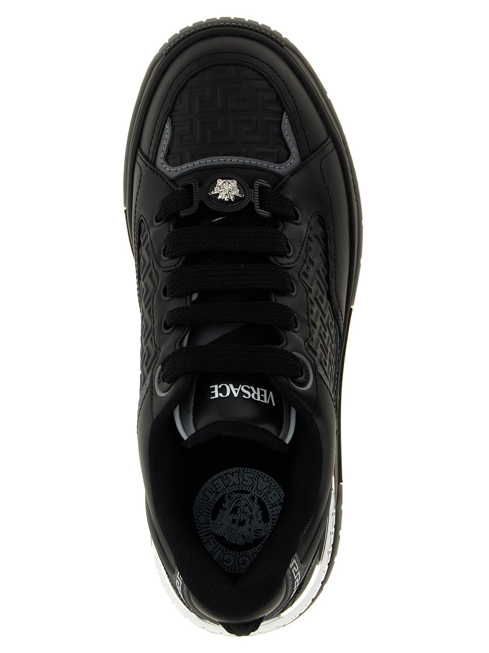 Versace Biggie Basket Sneakers In Black