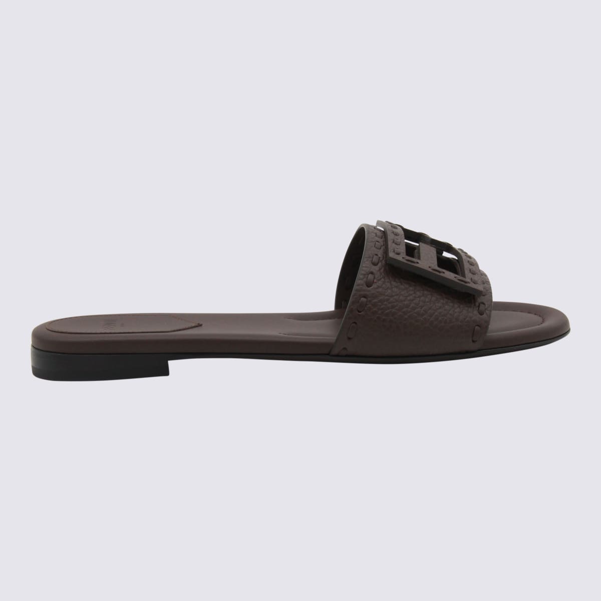 Fendi Baguette Flat Shoes Brown In Brown