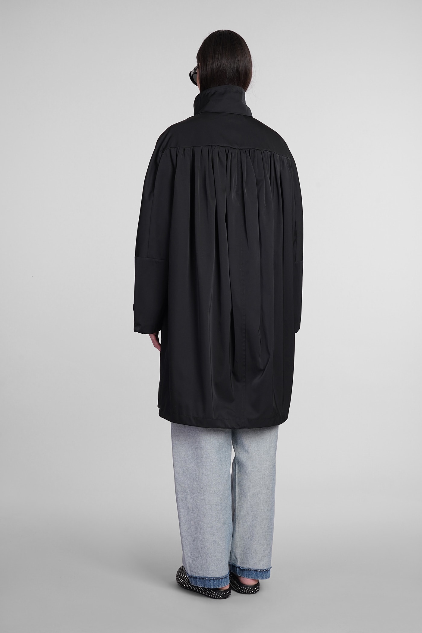 Shop Marni Coat In Black Polyester