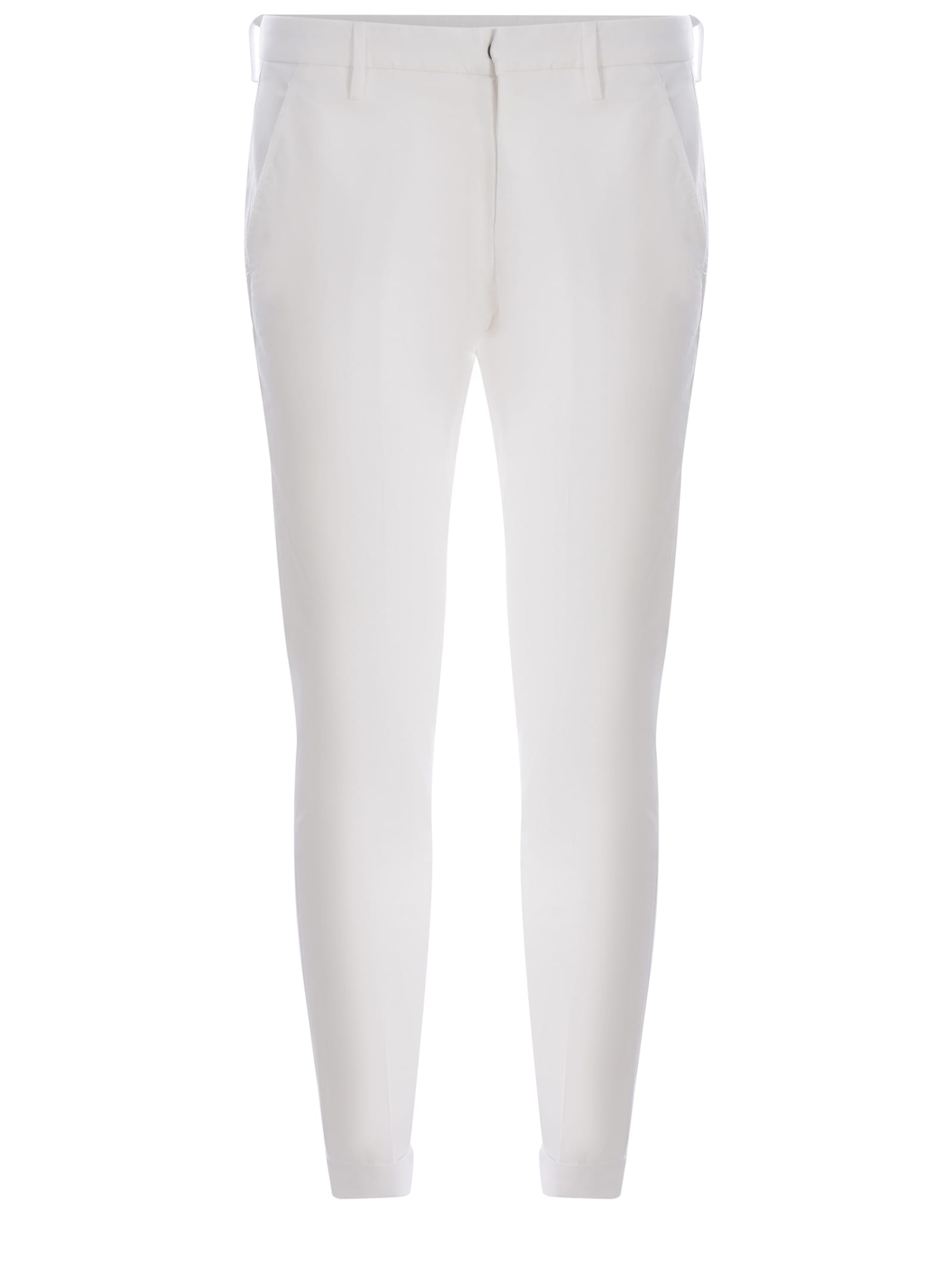 Shop Dondup Trousers  Gaubert Made In Poplin In White