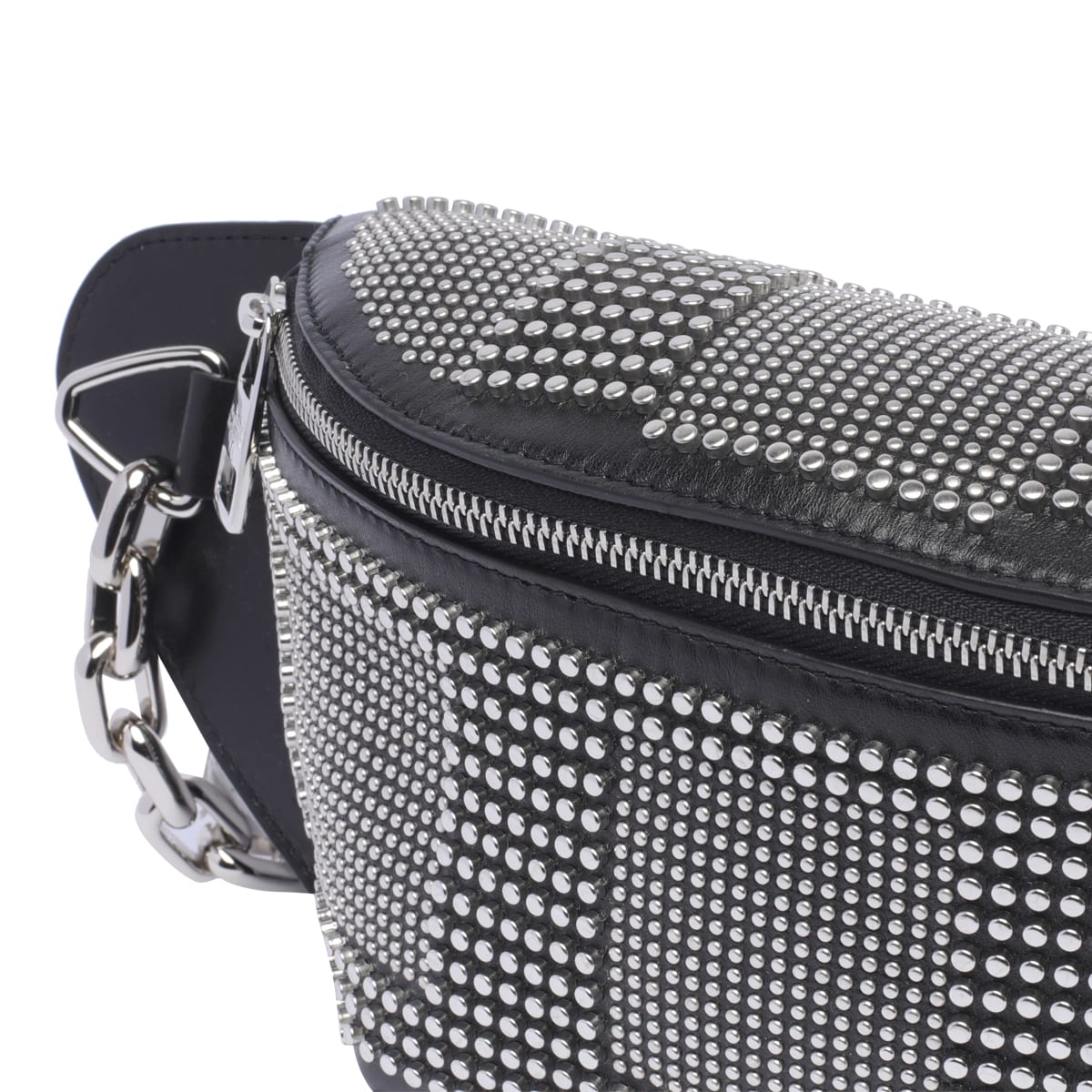 Shop Alexander Mcqueen Studded Biker Belt Bag In Black