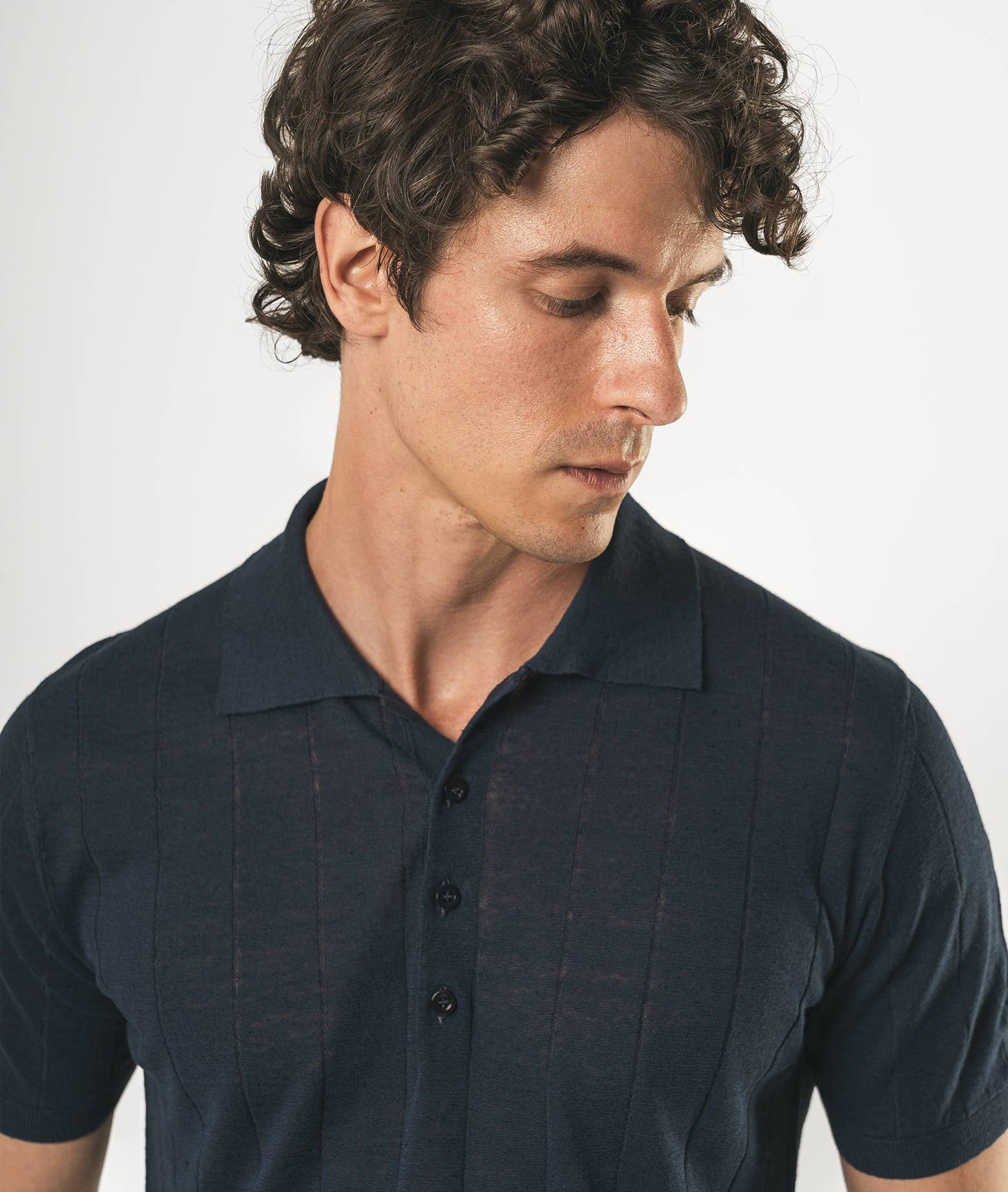Larusmiani Linen And Cotton Polo Saint Tropez Sweater In Blue