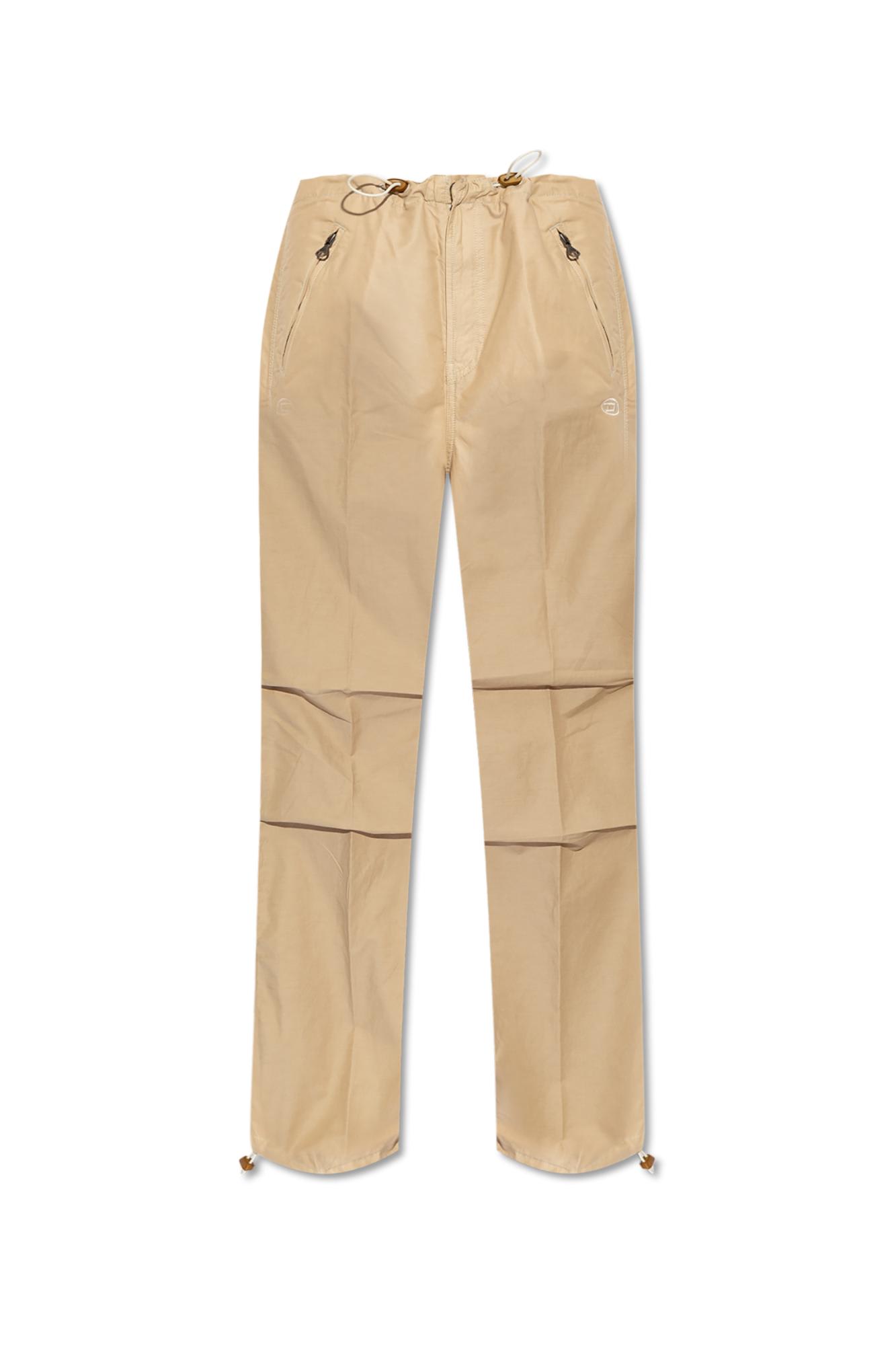 Shop Diesel Pants P-diamanda In Beige