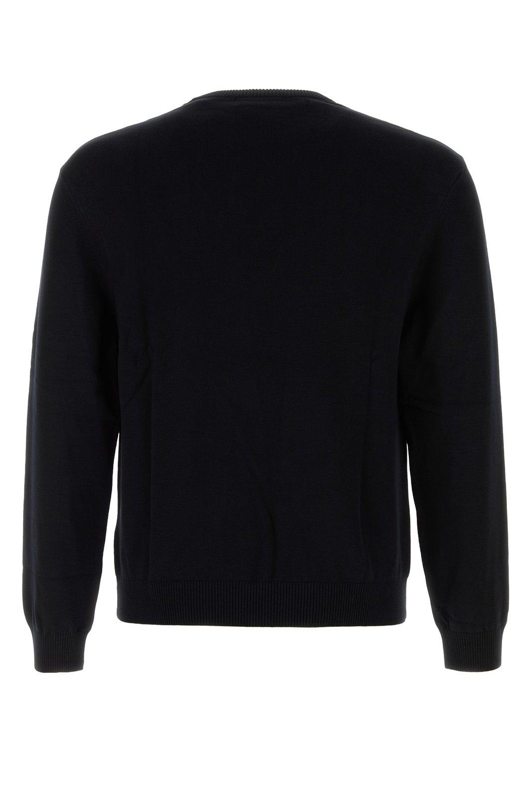 Marine Serre 'lune Logo' Crew Neck Sweater In Black