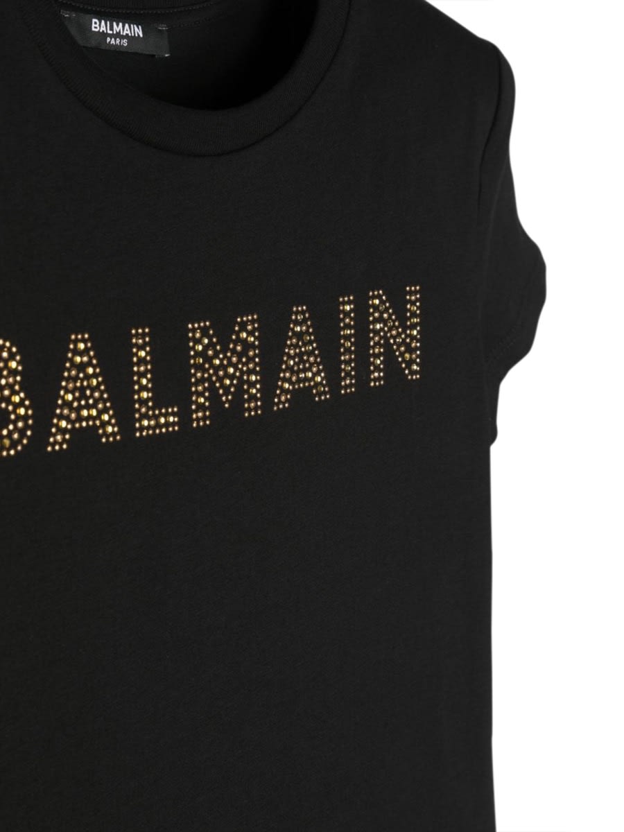 Balmain Mc Logo T-shirt In Black