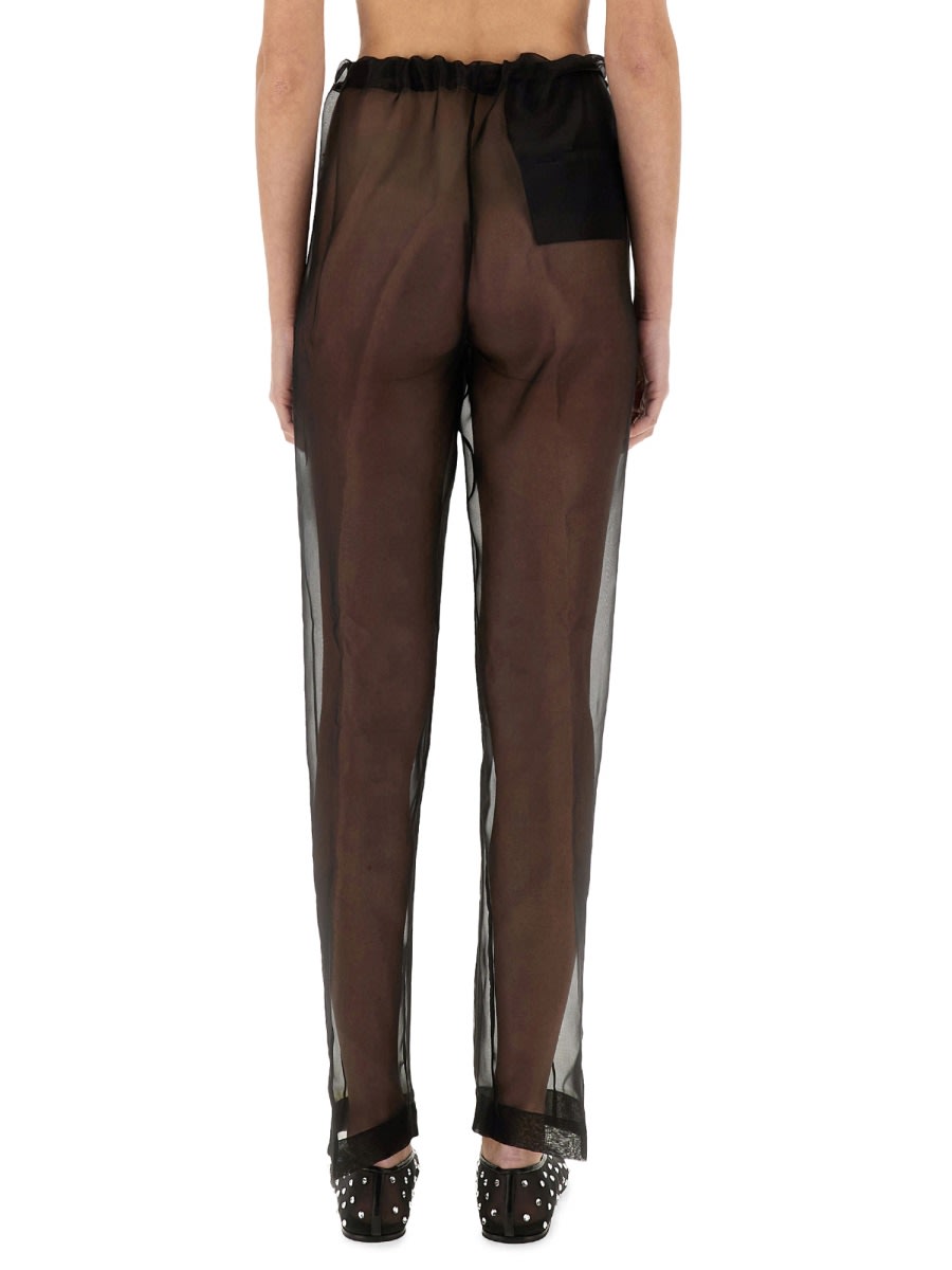 Khaite Trenton Silk Organza Sheer Pants In Black