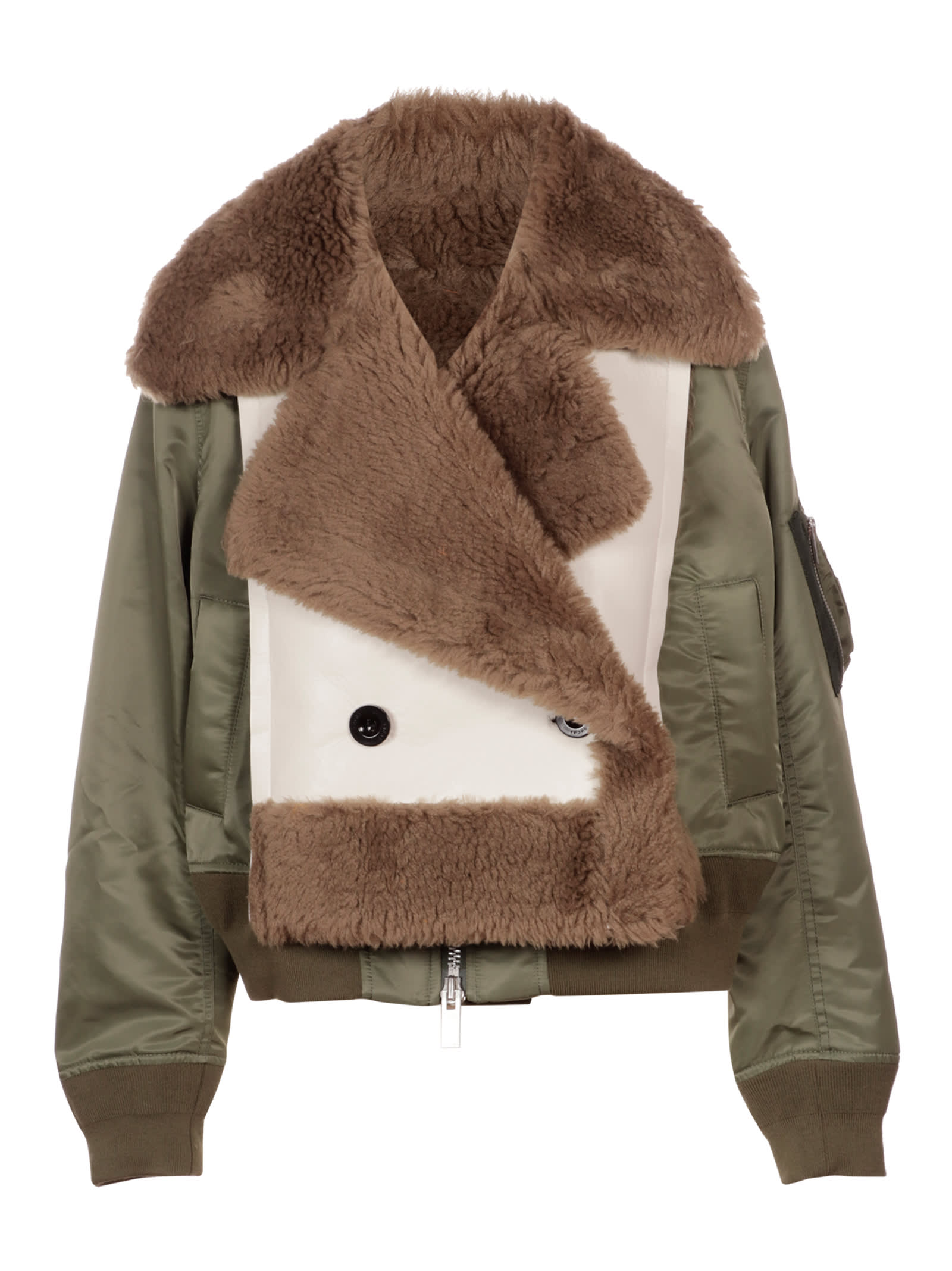 Sacai Faux Shearling X Nylon Twill Blouson | Smart Closet