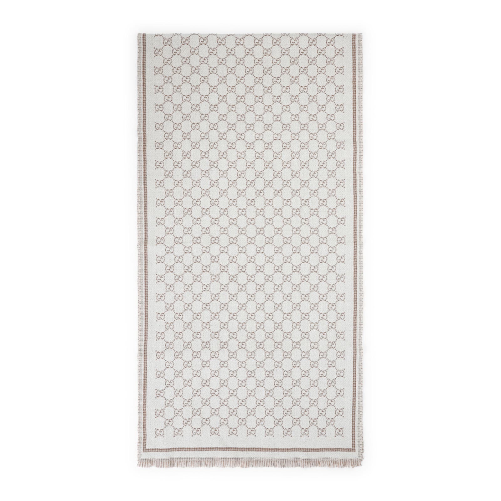 Gucci Beige Signature Pattern Scarf In Multi