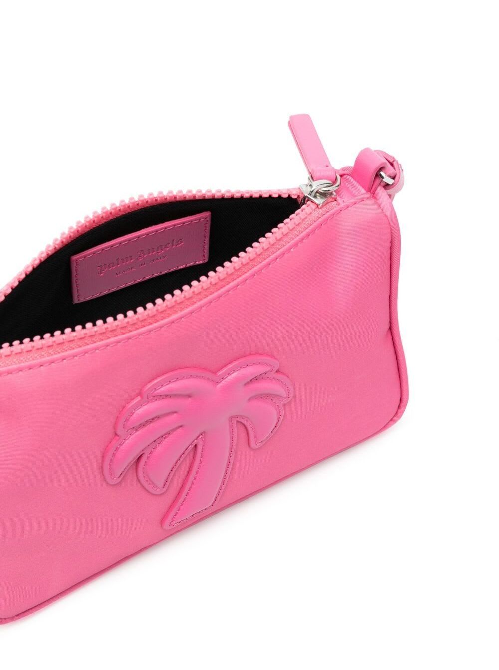 Shop Palm Angels Pink Palm Tree Shoulder Bah In Nylon Woman