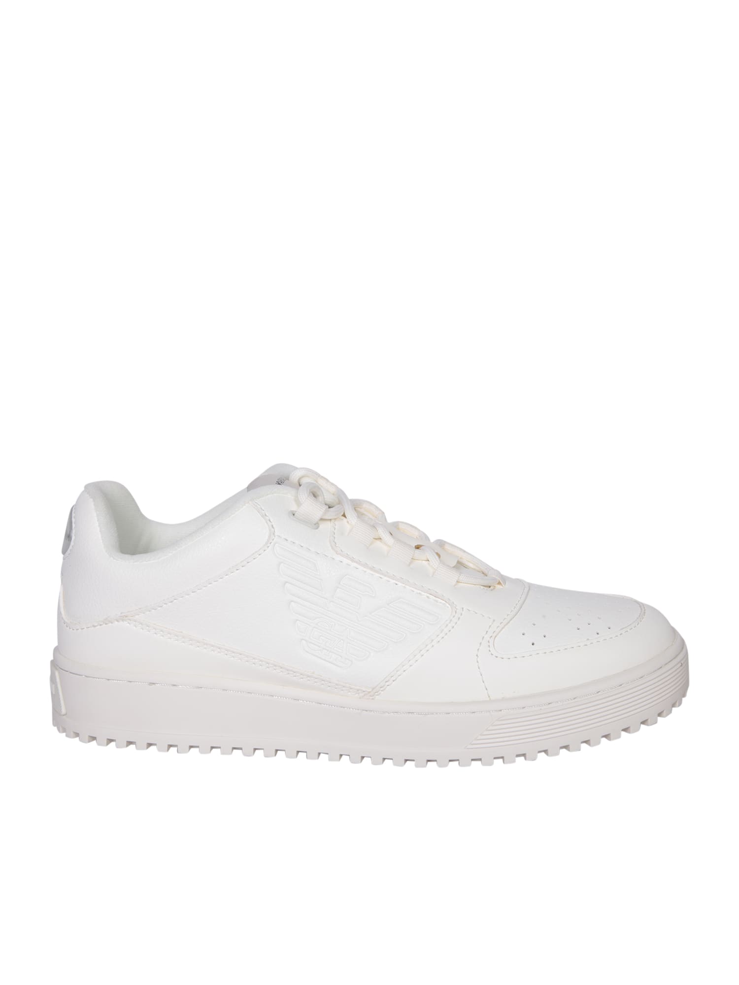 Shop Emporio Armani Logo White Sneakers