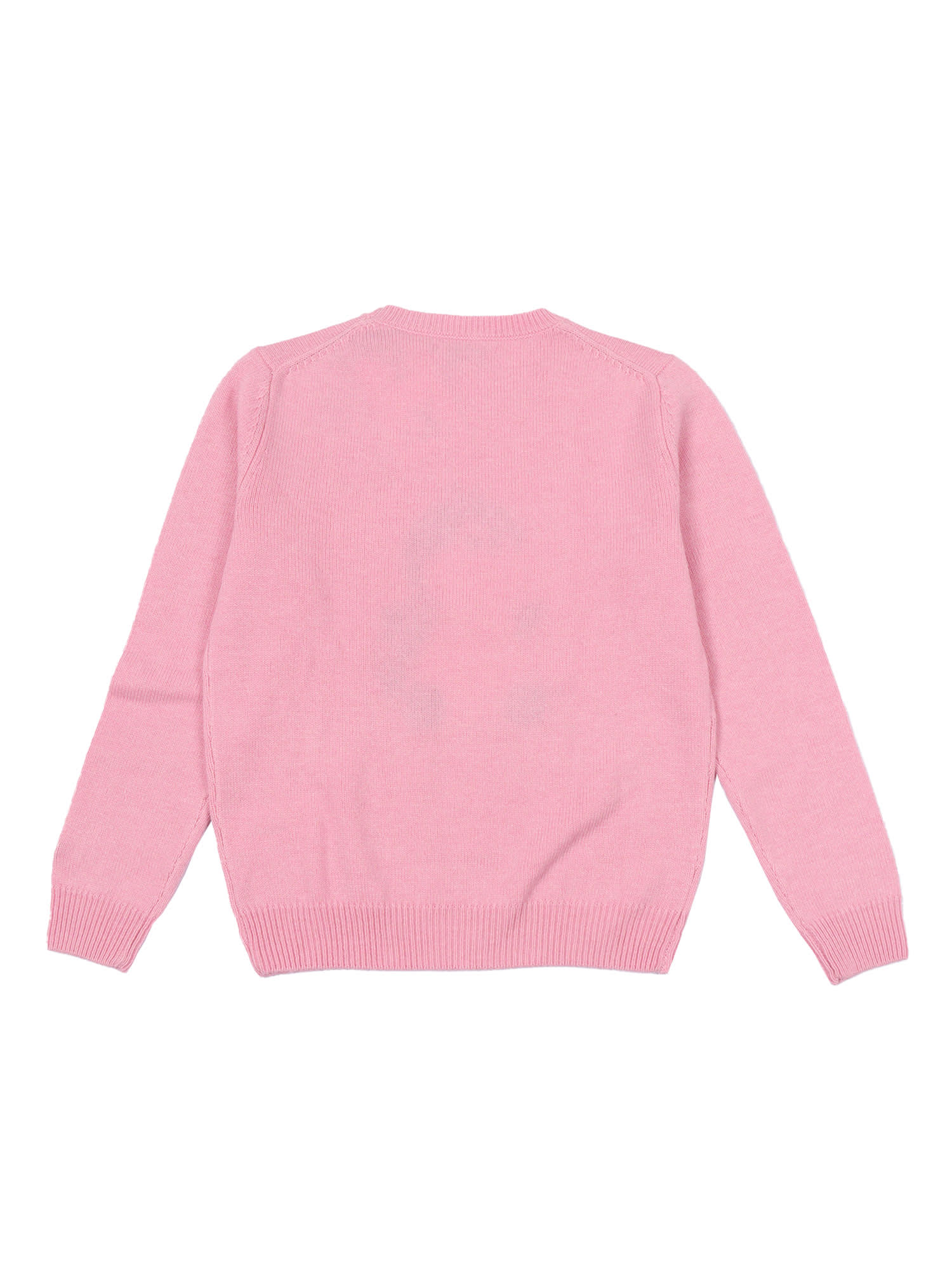 Mc2 Saint Barth Pink Wool-blend Sweater With Trudi Ladybug In Pink