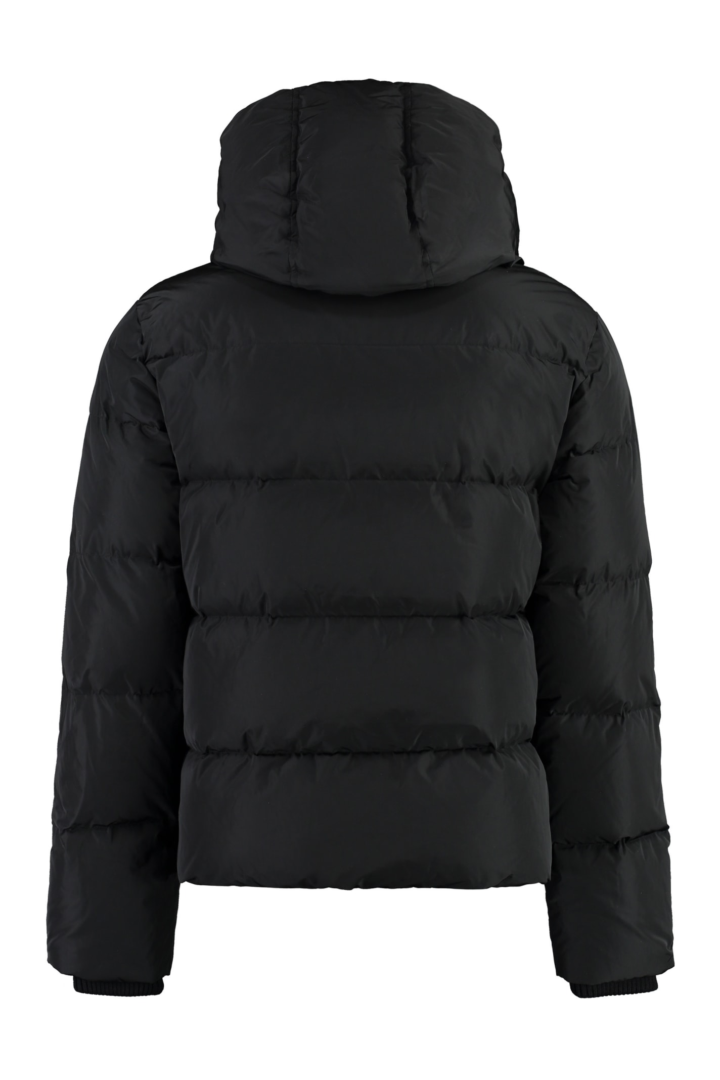 Shop Dsquared2 Camo Hooded Nylon Down Jacket In Black