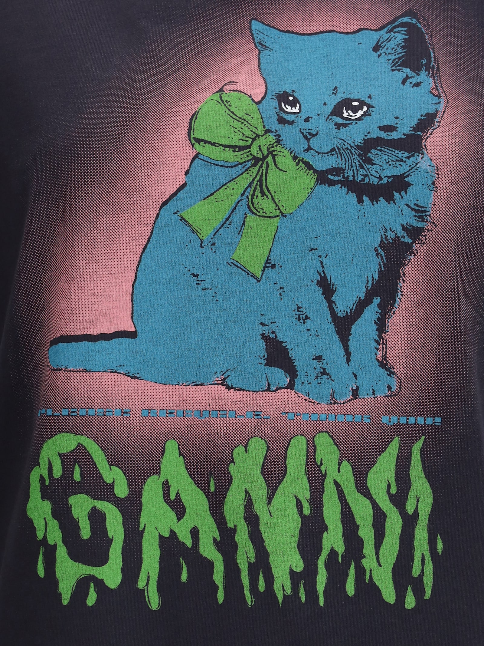 Ganni Kitty T-shirt In Gray