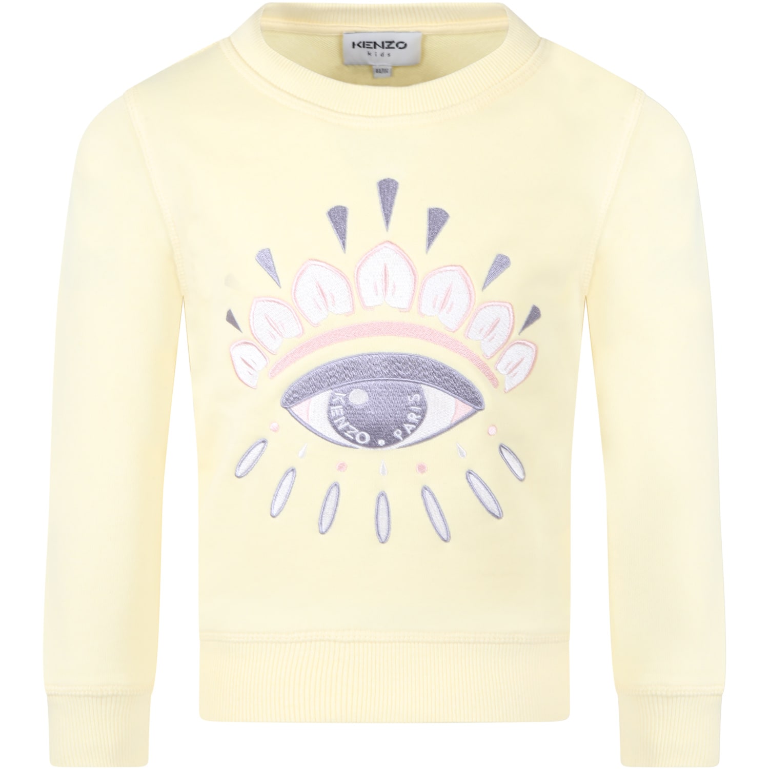 Kenzo Kids Yellow Sweatshirt For Girl With Eye