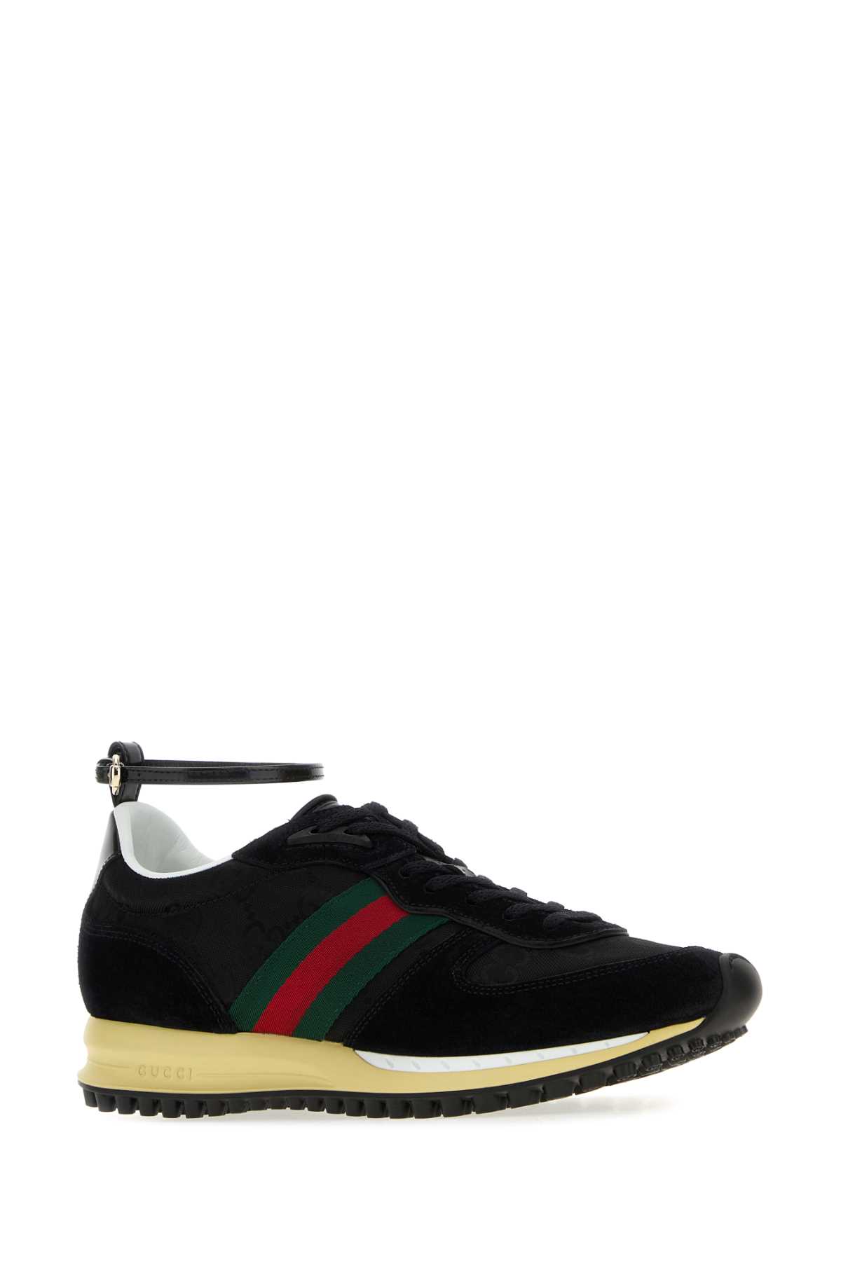 Gucci Black Gg Fabric And Suede Re-motion Sneakers In Multi