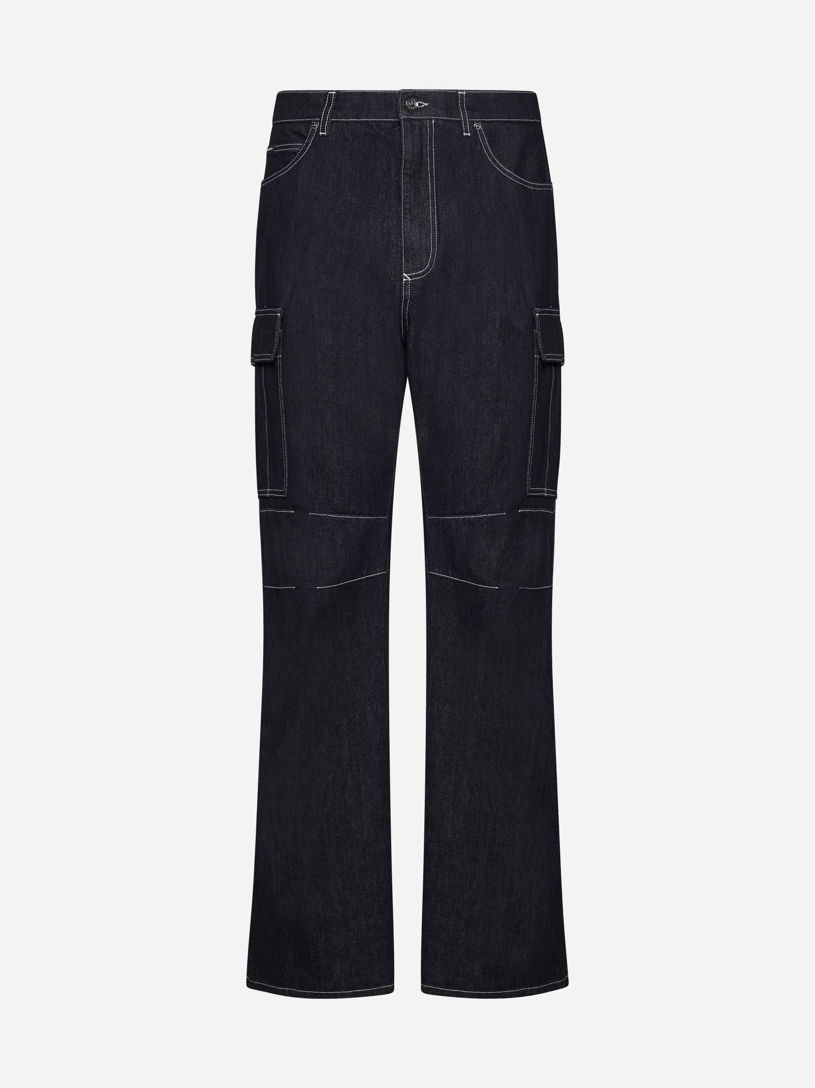 Shop Dolce & Gabbana Cargo Jeans In Black