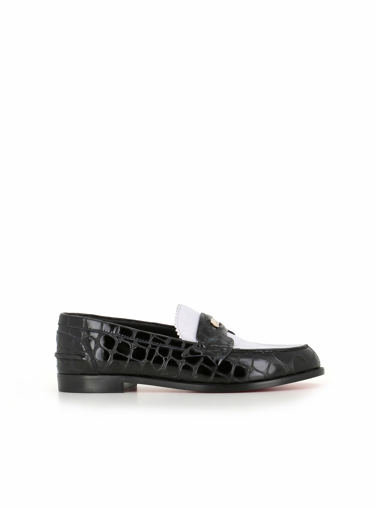 Shop Christian Louboutin Loafer Penny In White/black