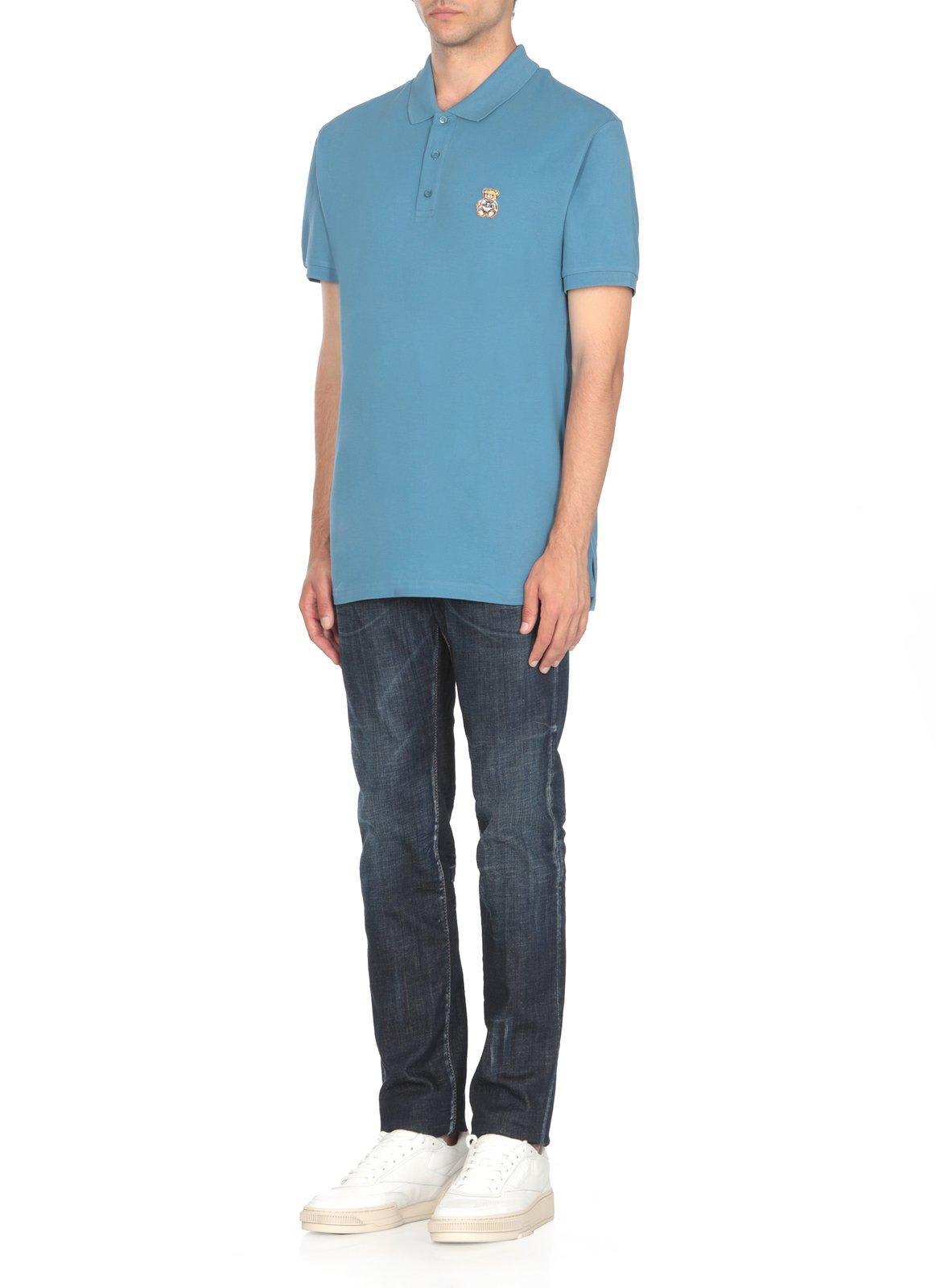 Shop Moschino Teddy Bear Short-sleeved Polo Shirt In 0294