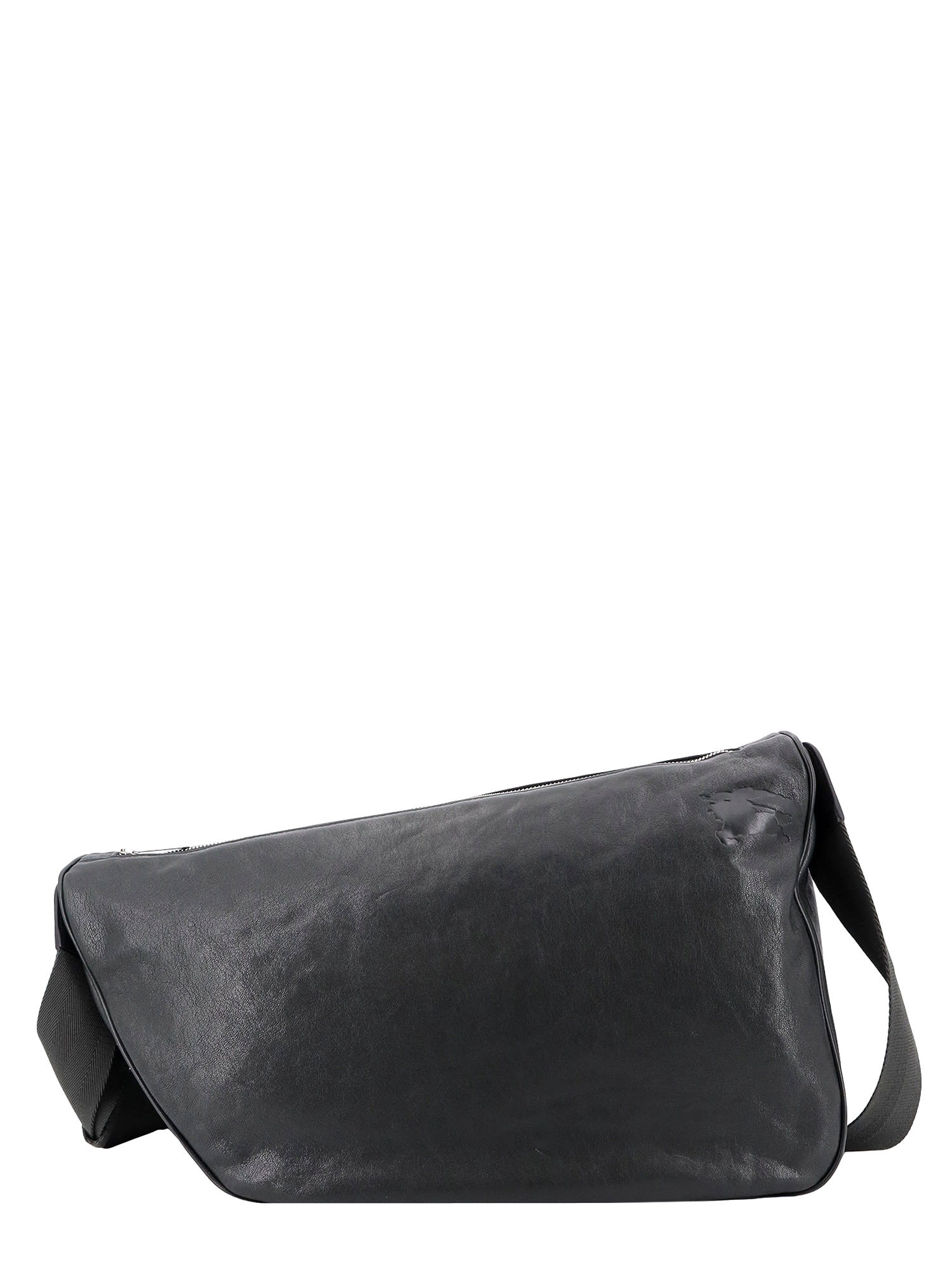 Shop Burberry Shield Messenger Shoulder Bag In Grey