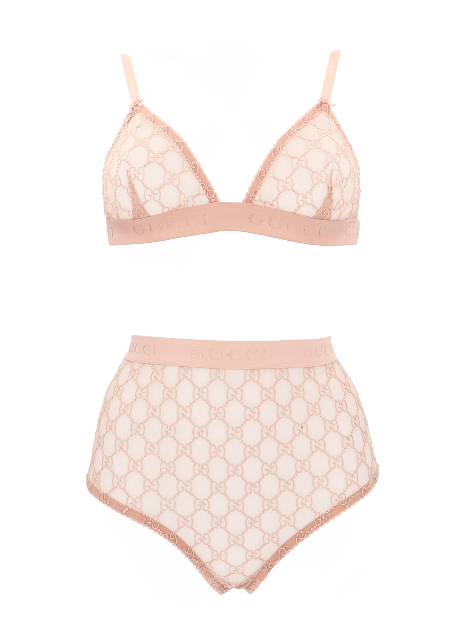 Gucci Gg Bra And Slip In Pink | ModeSens