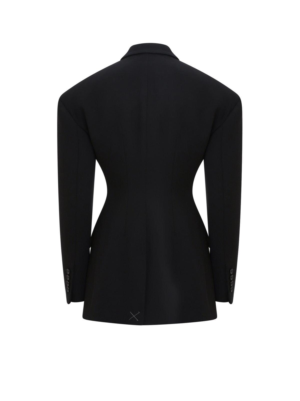 Shop Dolce & Gabbana Double-breasted Technical Crepe Jacket In Nero