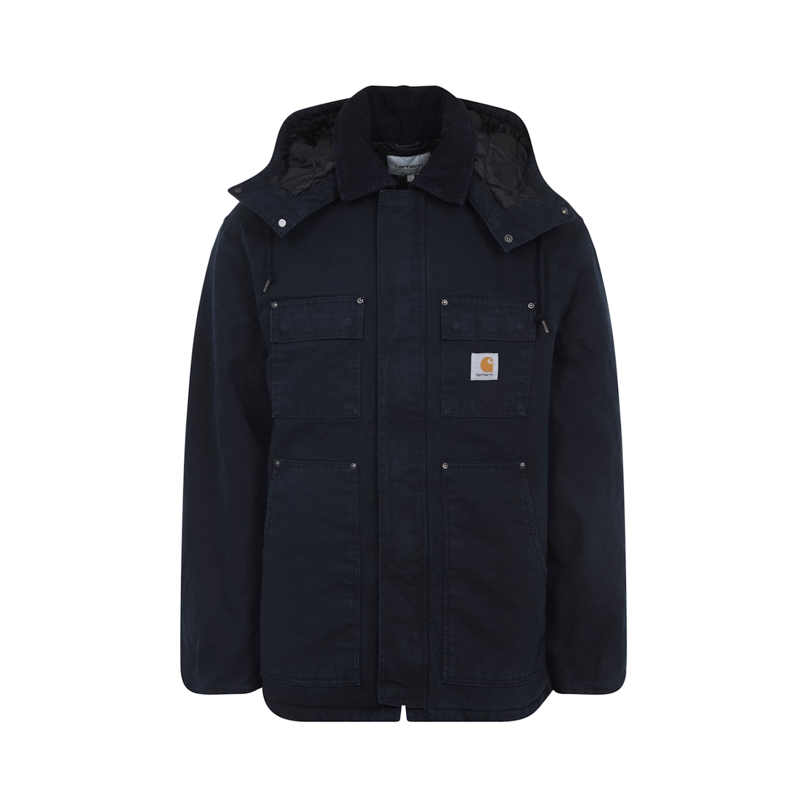 Carhartt Hooded Coat Featuring Front Pockets In Multi