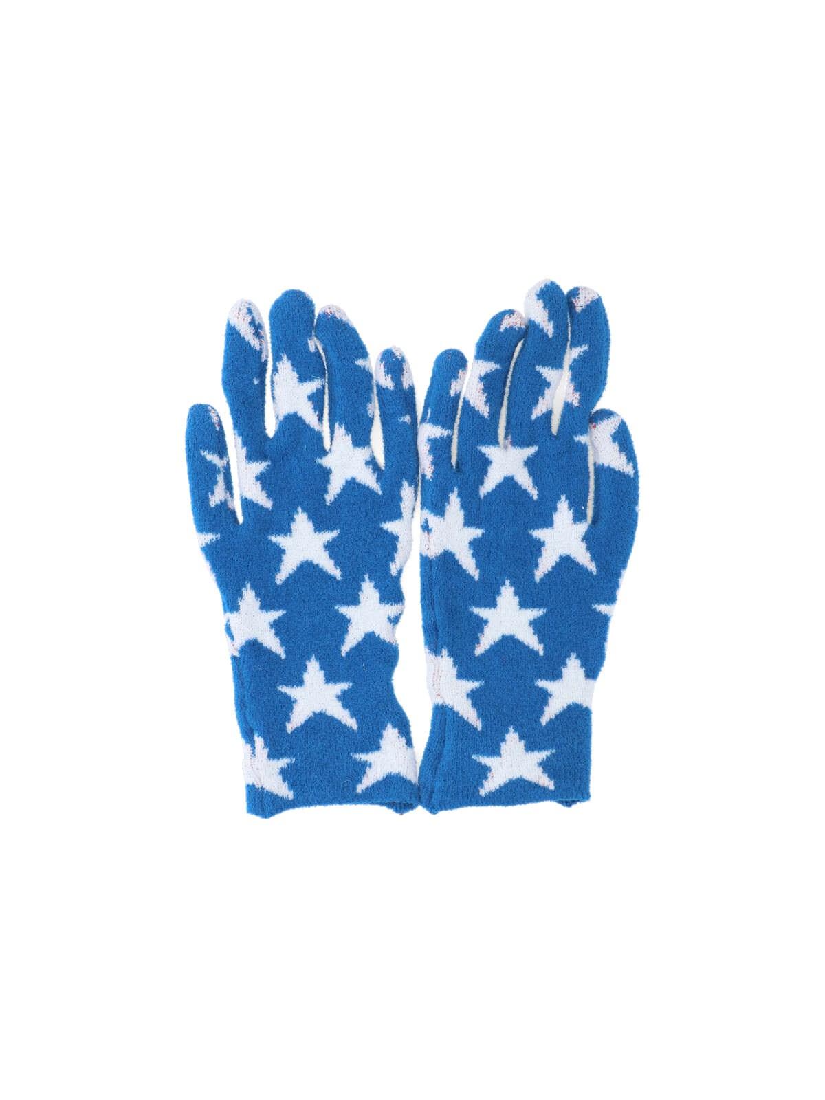 Shop Erl Star Gloves In Blue