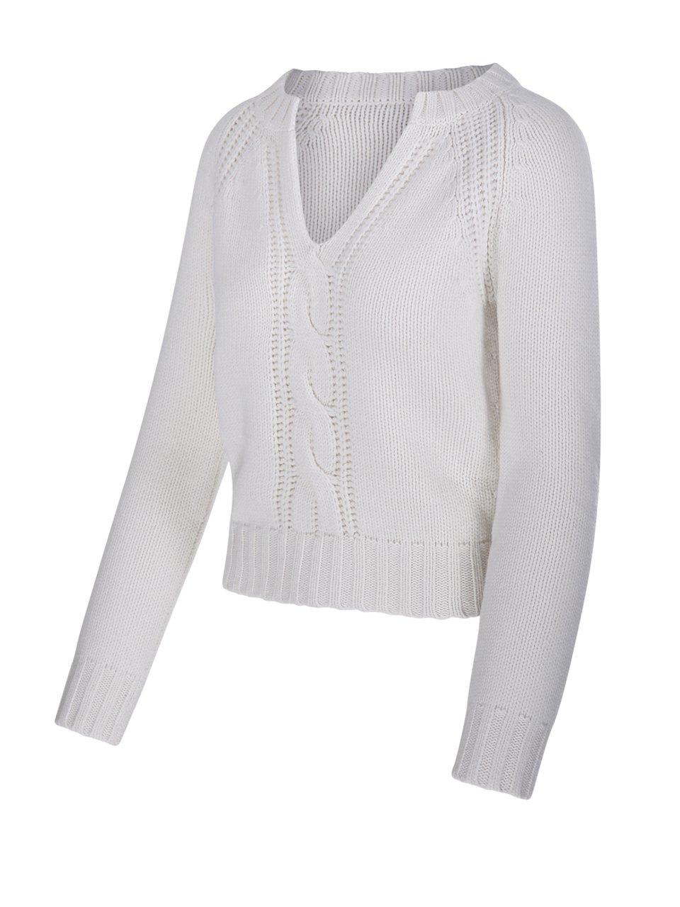 Max Mara White Cashmere Cancan Sweater In White