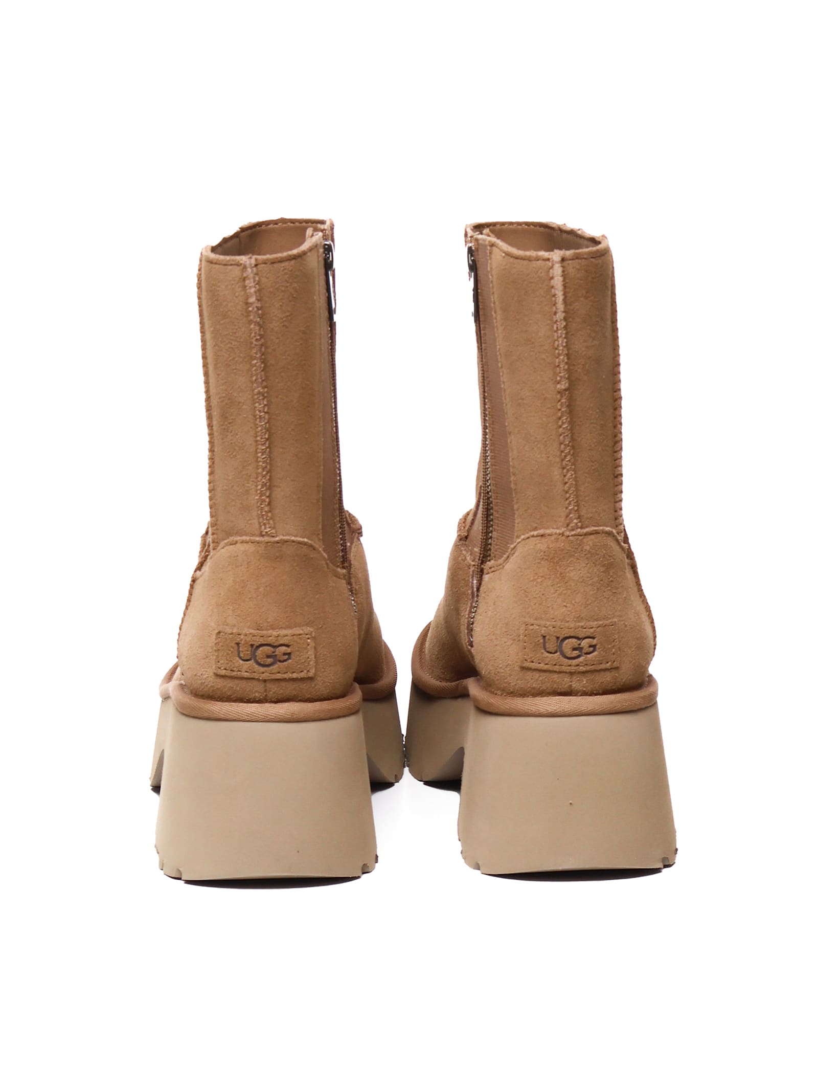 Ugg Twin Seam New Heights Boots In Suede In Chestnut