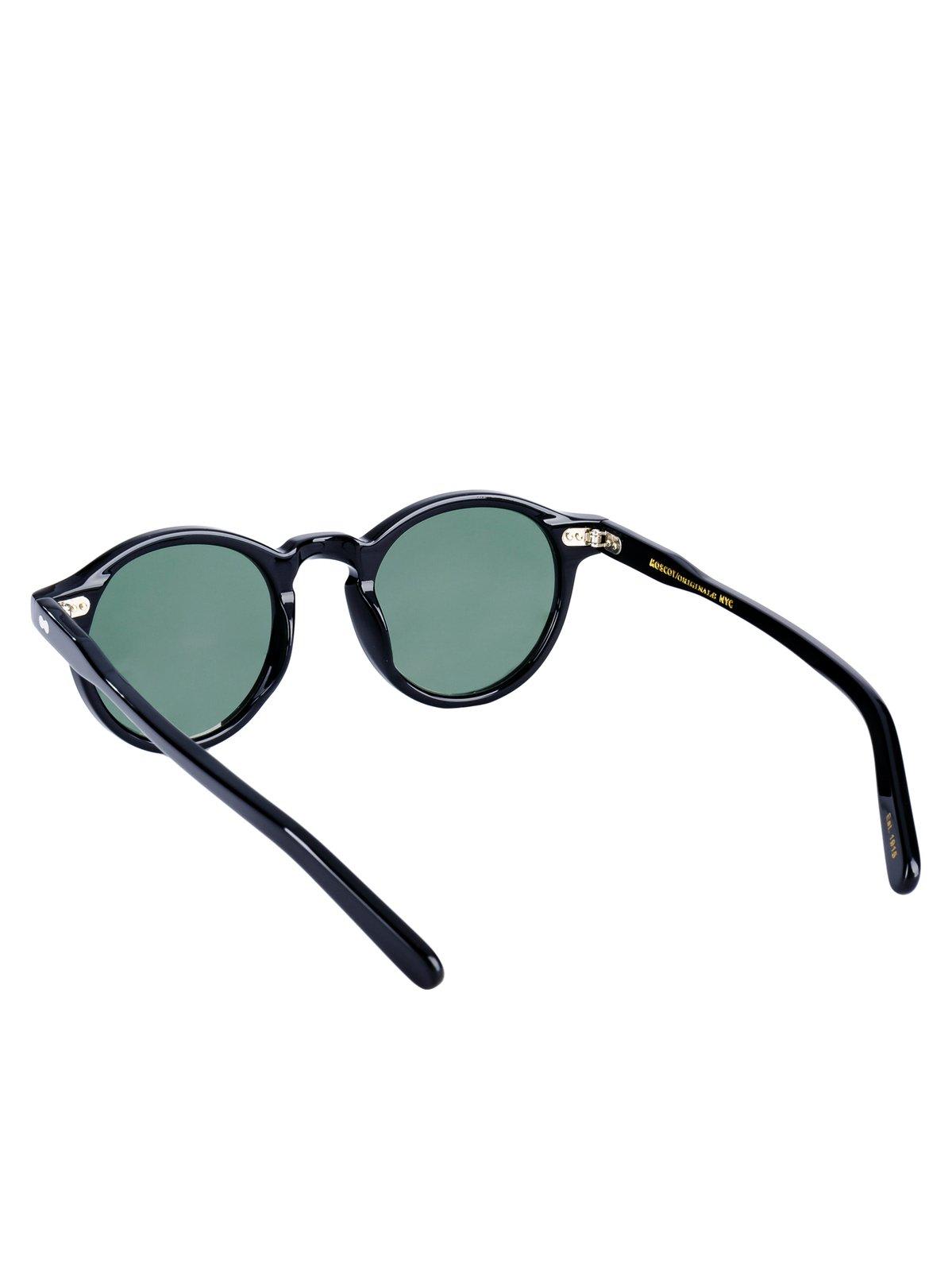 Shop Moscot Miltzen Round Frame Sunglasses In Black