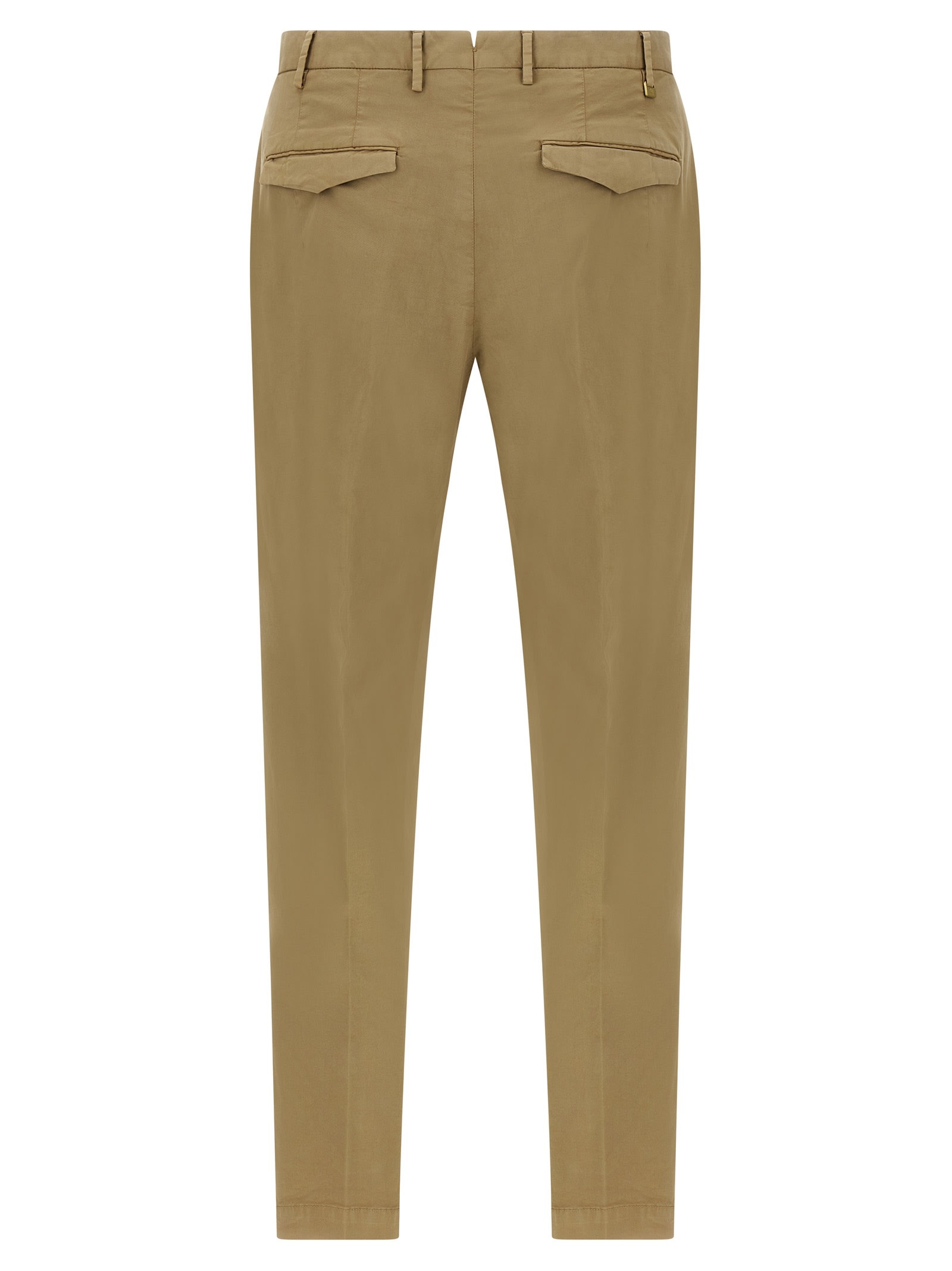 Pt Torino Beige Gabardine Trousers In Green