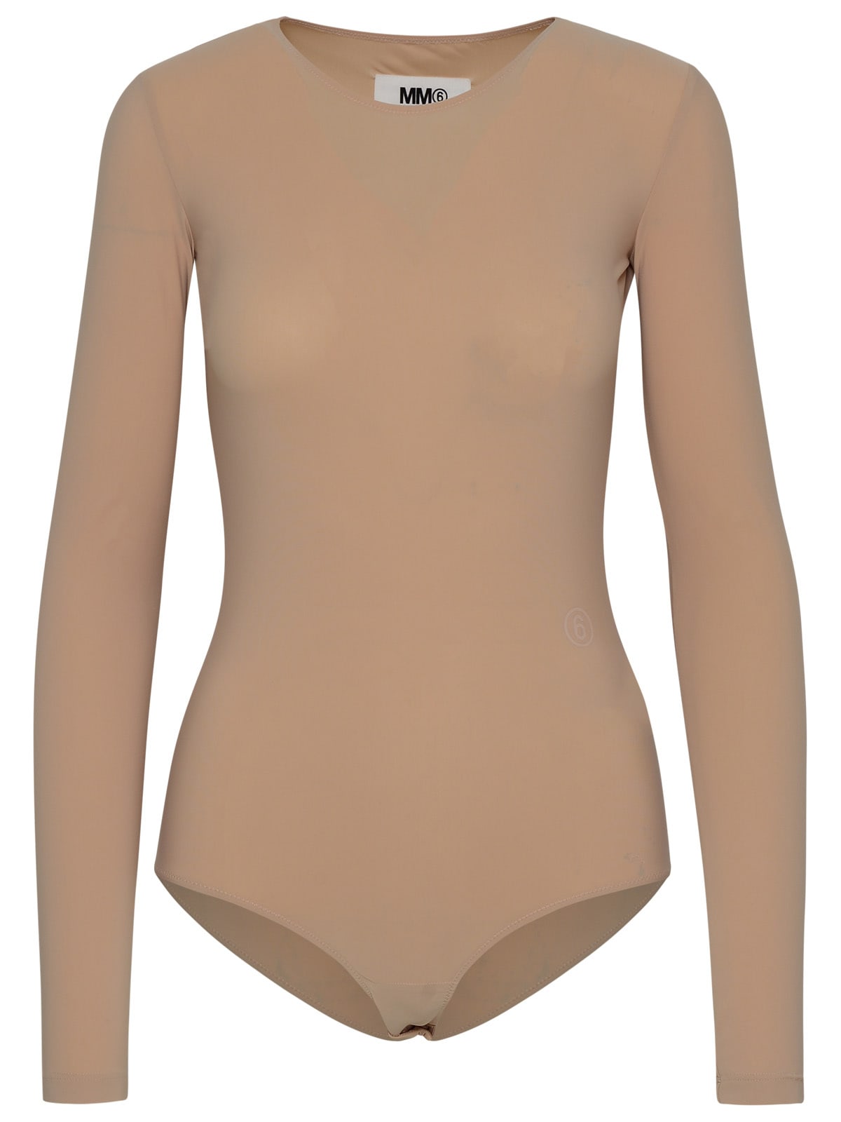 MM6 Maison Margiela Beige Nylon Bodysuit MM6 Maison Margiela